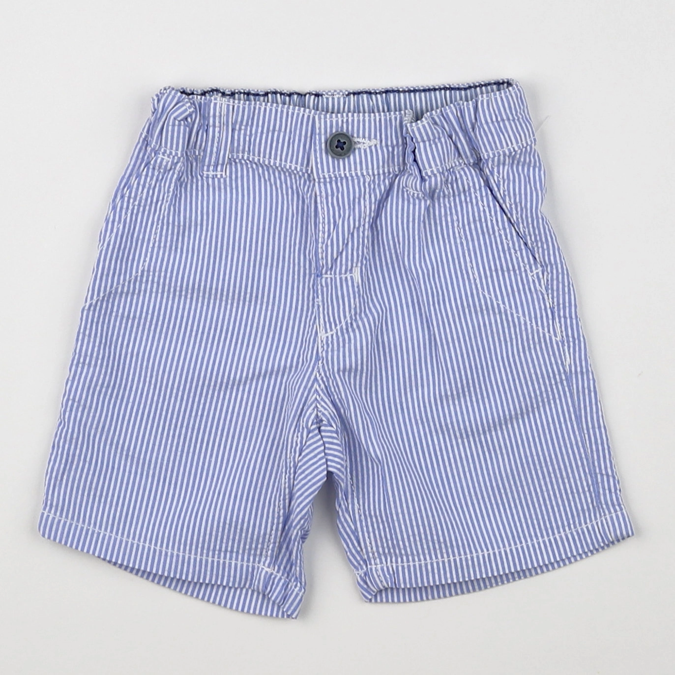H&M - short blanc, bleu - 3/6 mois