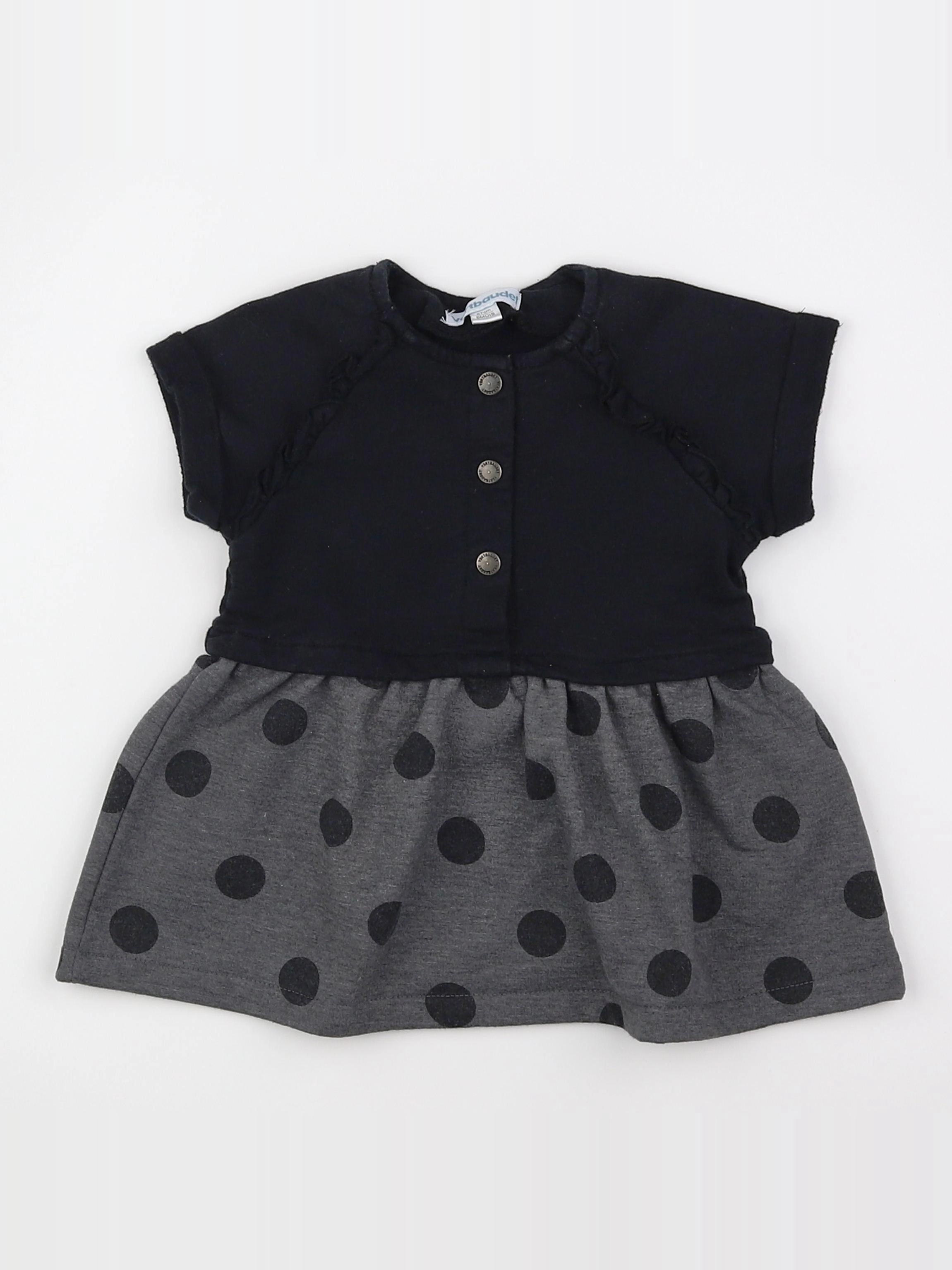 Vertbaudet - robe gris - 6 mois