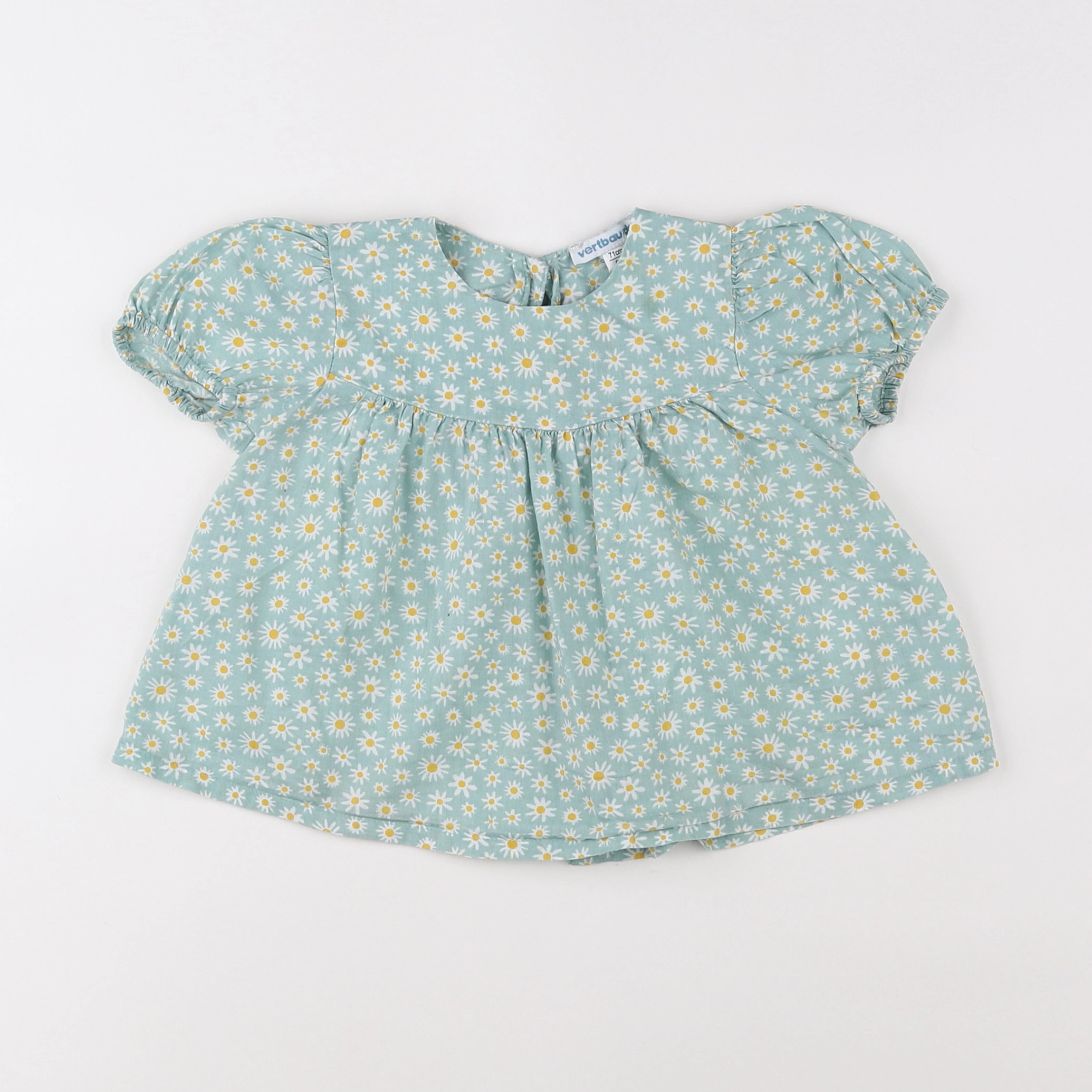 Vertbaudet - blouse bleu, jaune - 9 mois