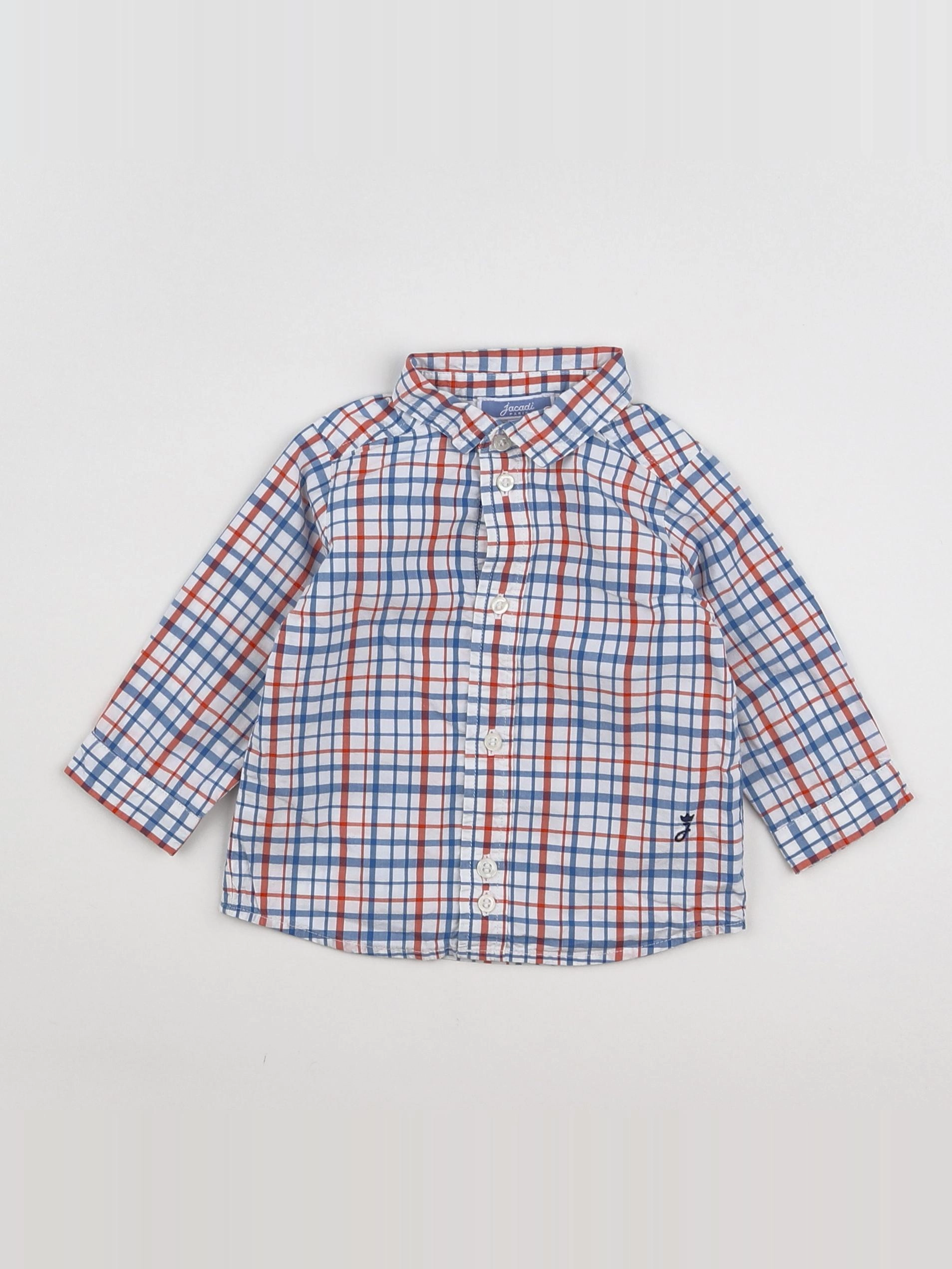 Jacadi - chemise blanc, bleu - 6 mois