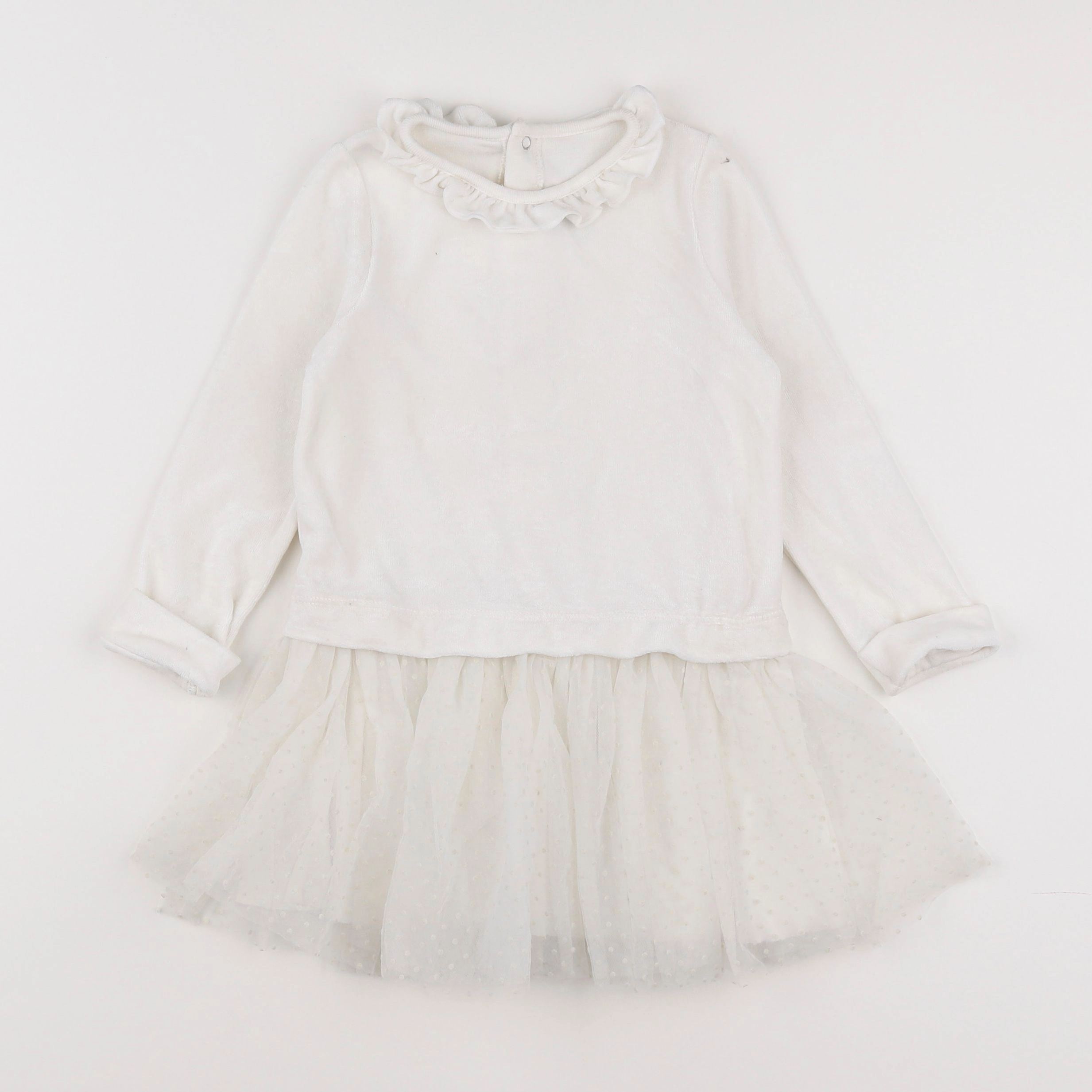 Petit Bateau - robe blanc - 3 ans
