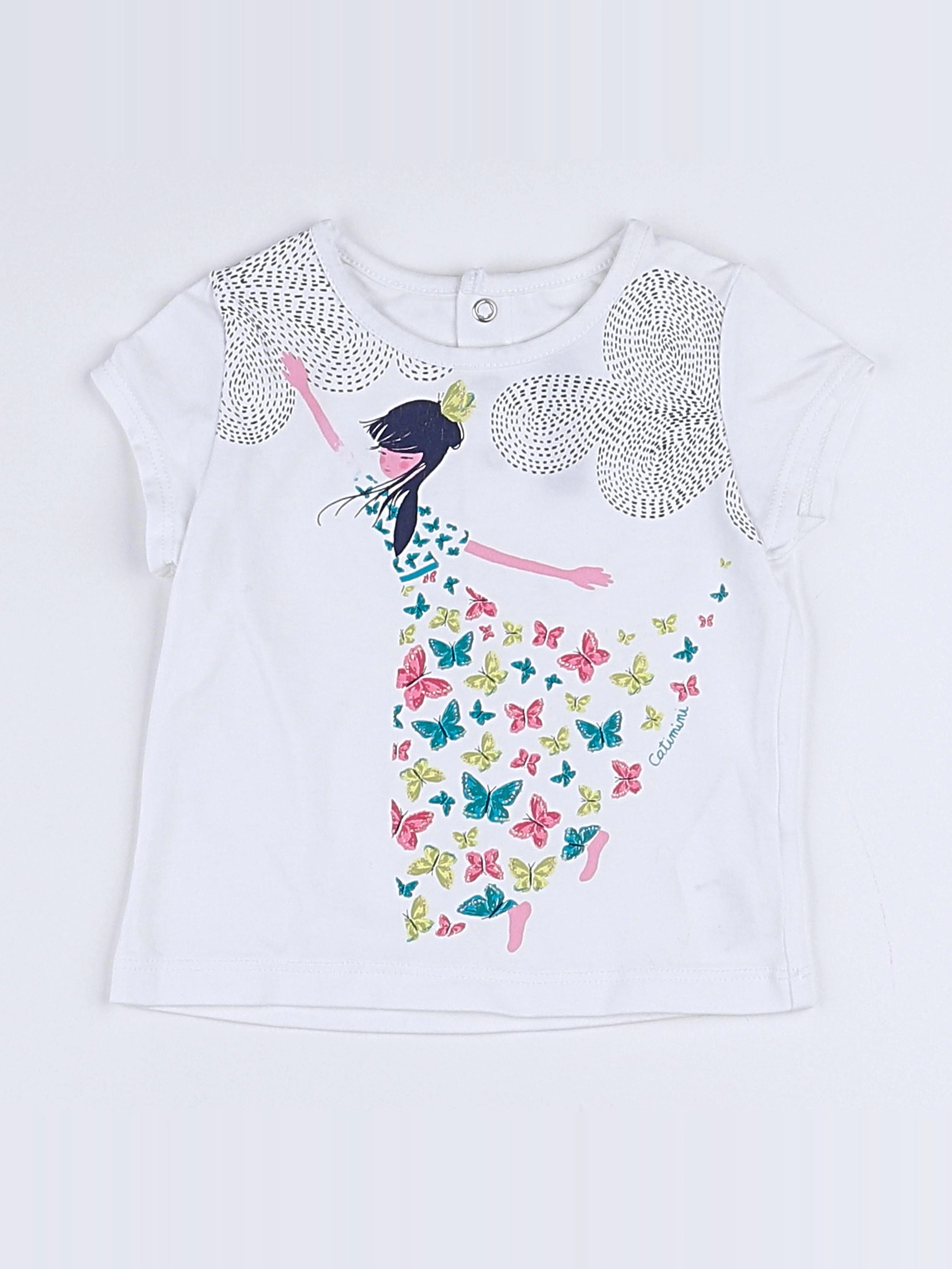 Catimini - tee-shirt blanc - 6 mois