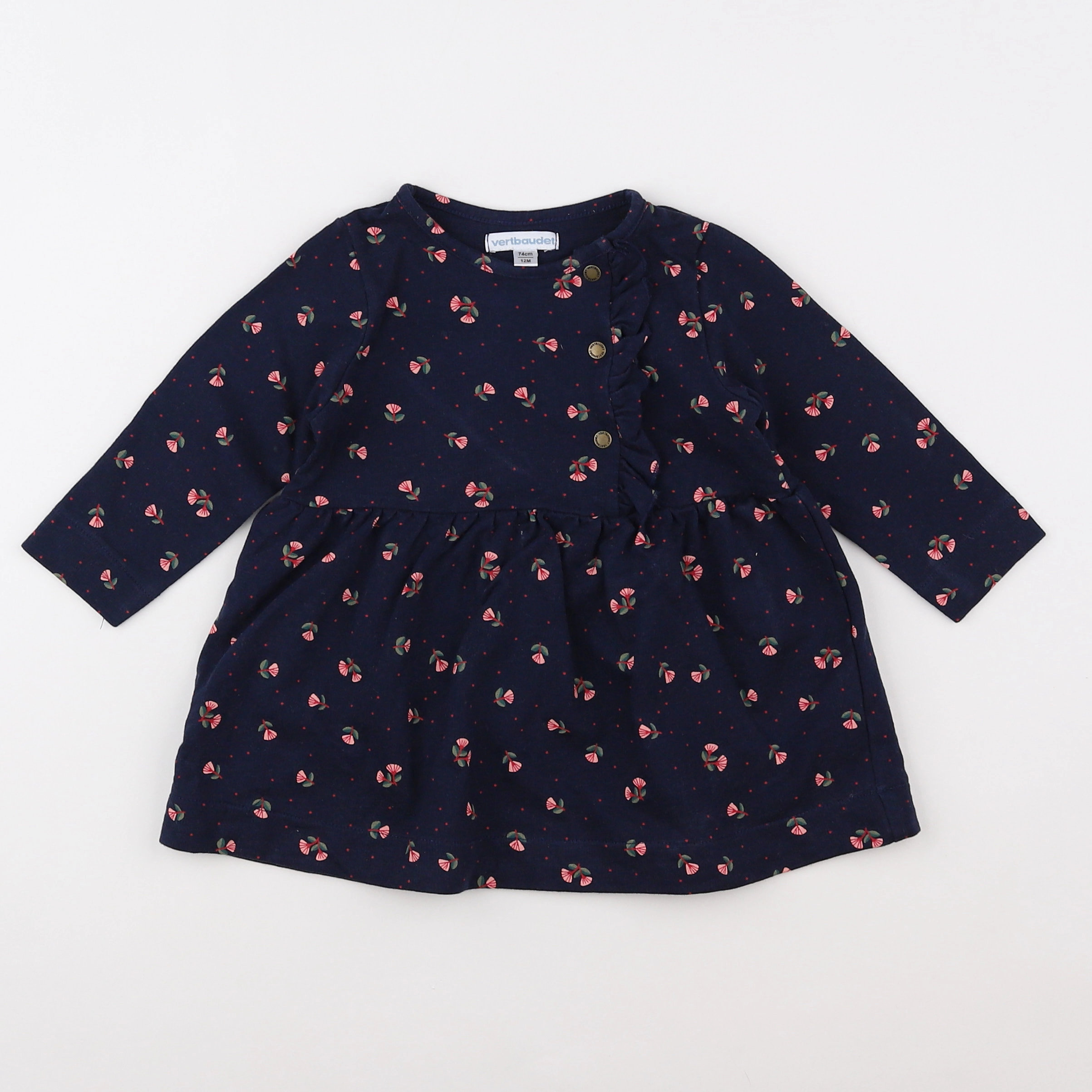 Vertbaudet - robe bleu - 12 mois