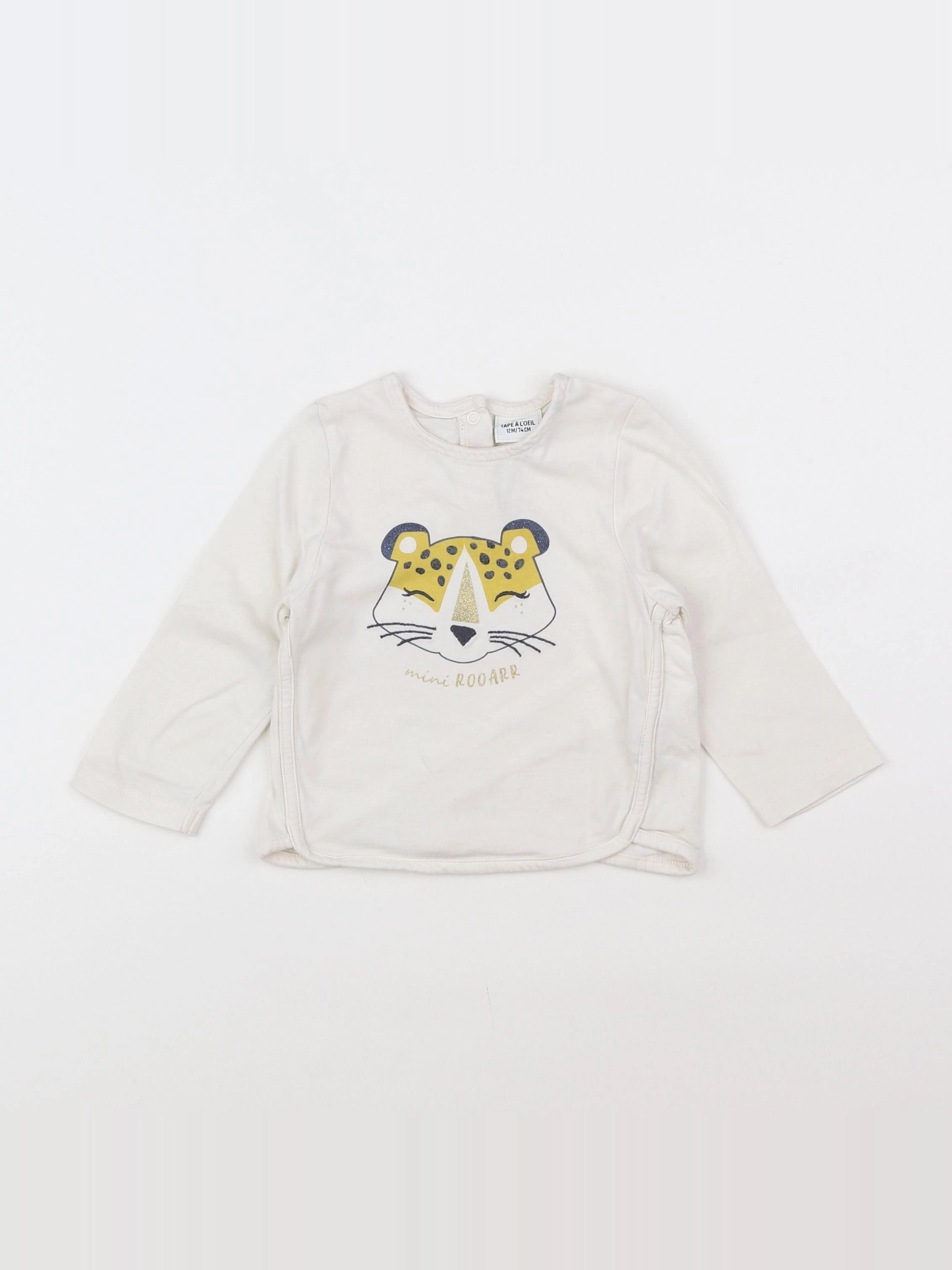 Tape à l'oeil - tee-shirt blanc, jaune - 12 mois