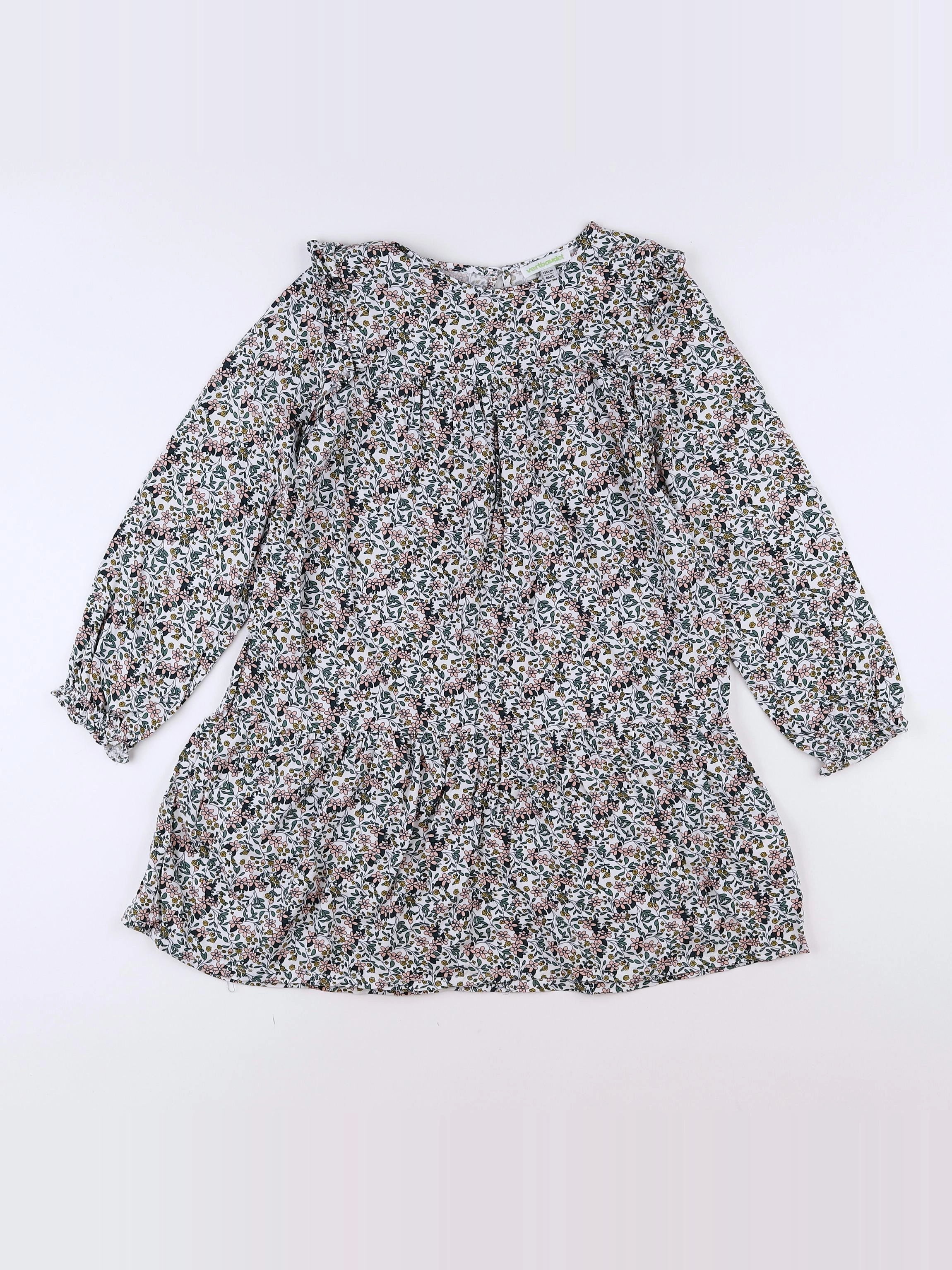 Vertbaudet - robe blanc, vert - 8 ans