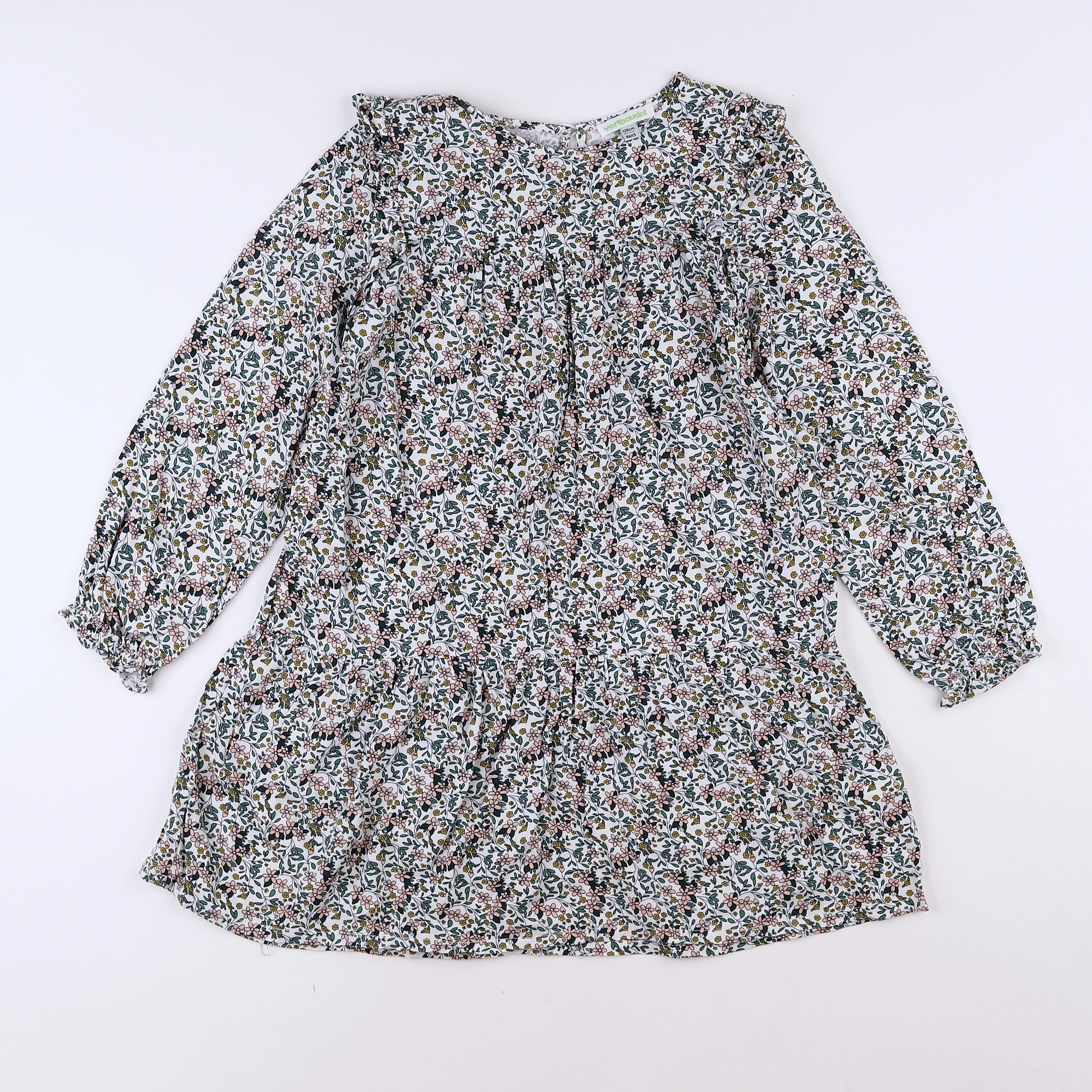 Vertbaudet - robe blanc, vert - 8 ans