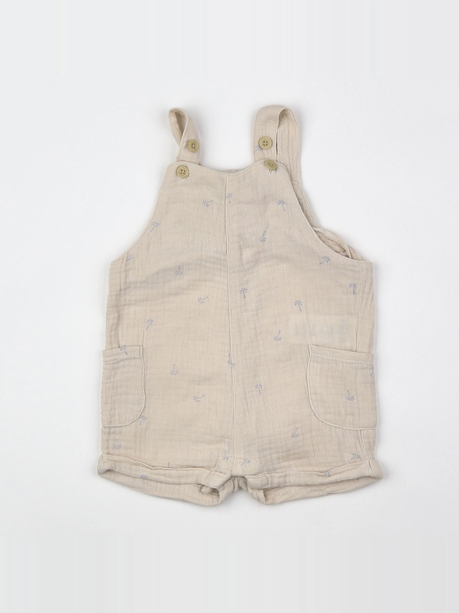 Vertbaudet - salopette beige, bleu - 9 mois