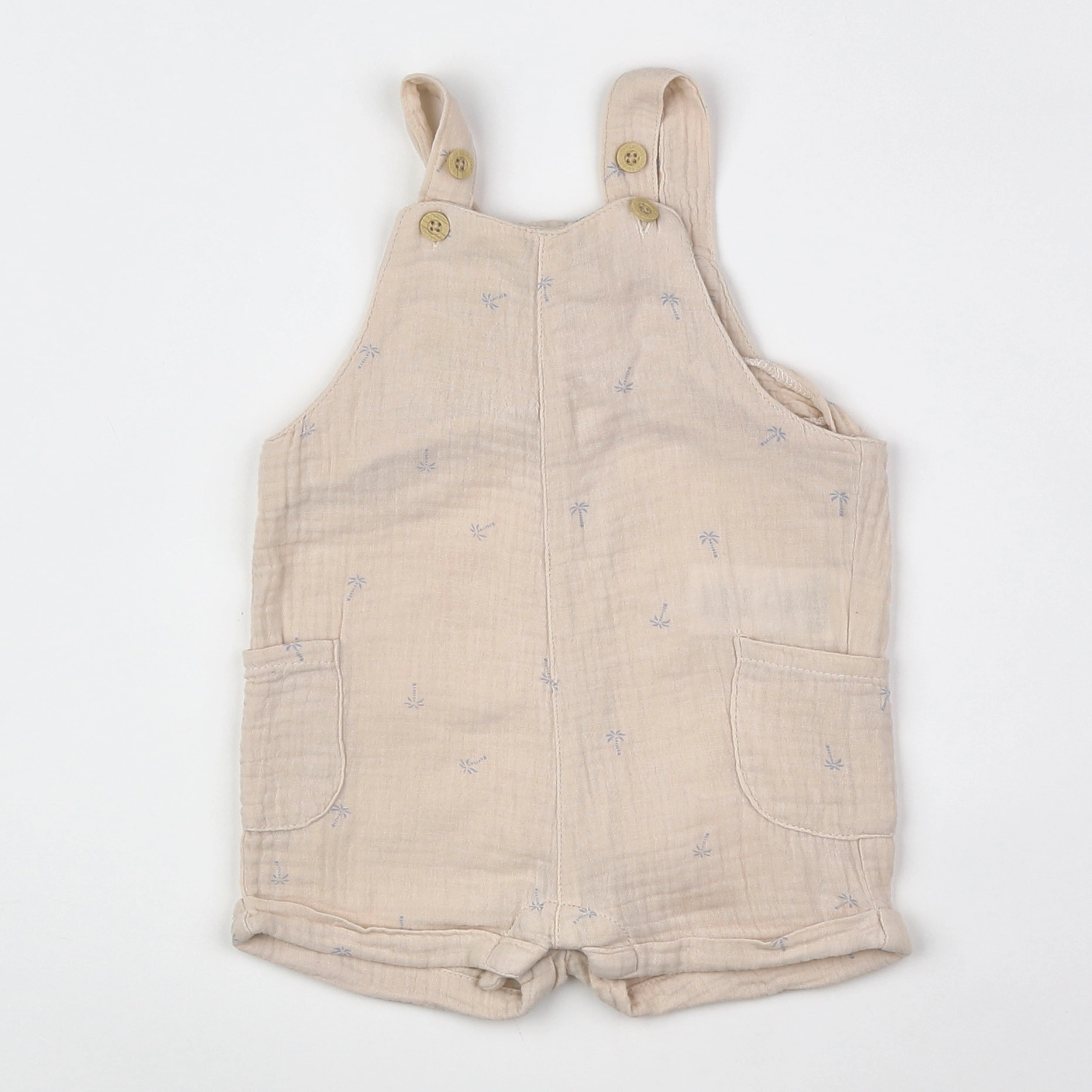 Vertbaudet - salopette beige, bleu - 9 mois