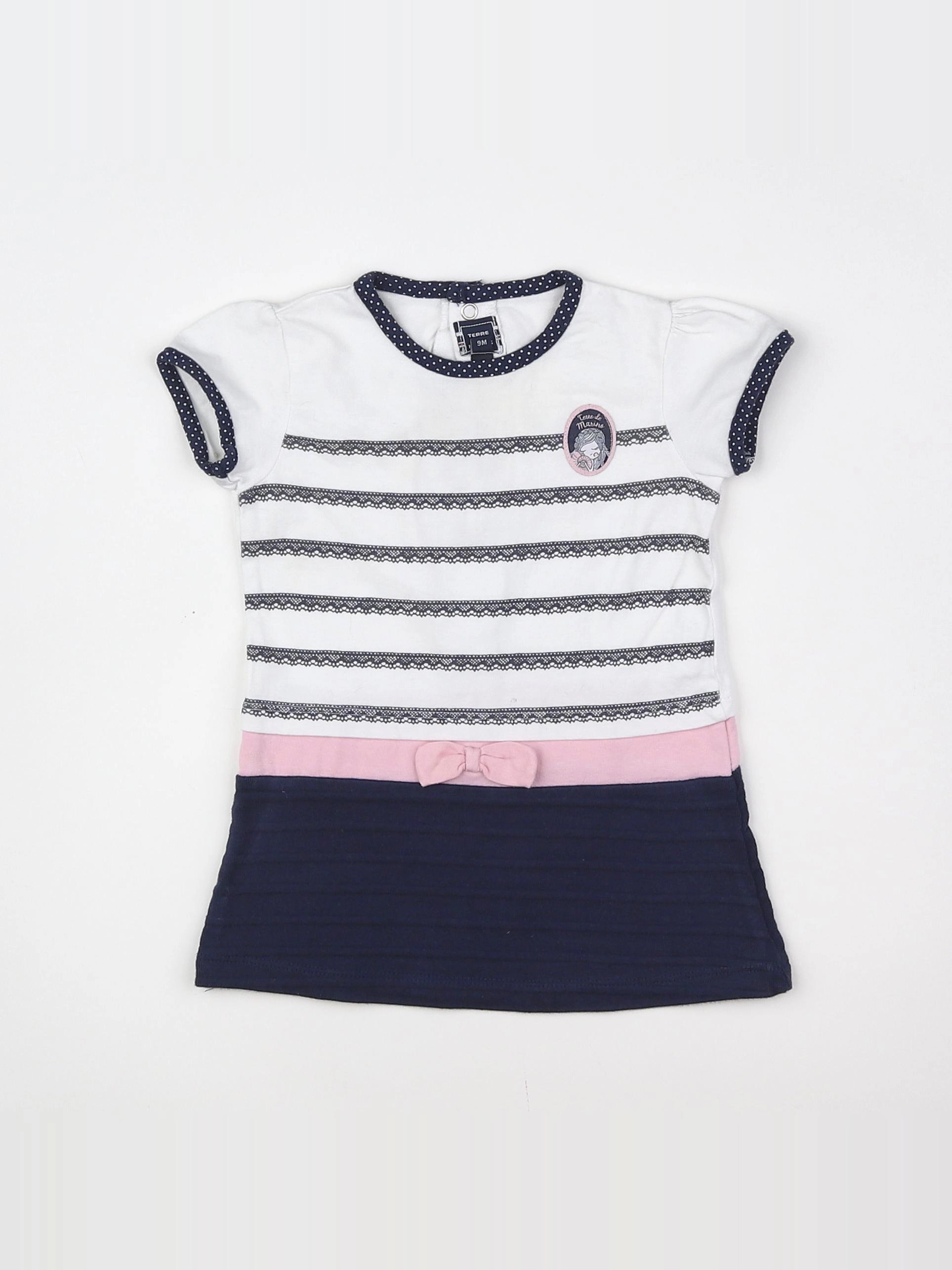 Terre de marins - robe blanc, bleu - 9 mois