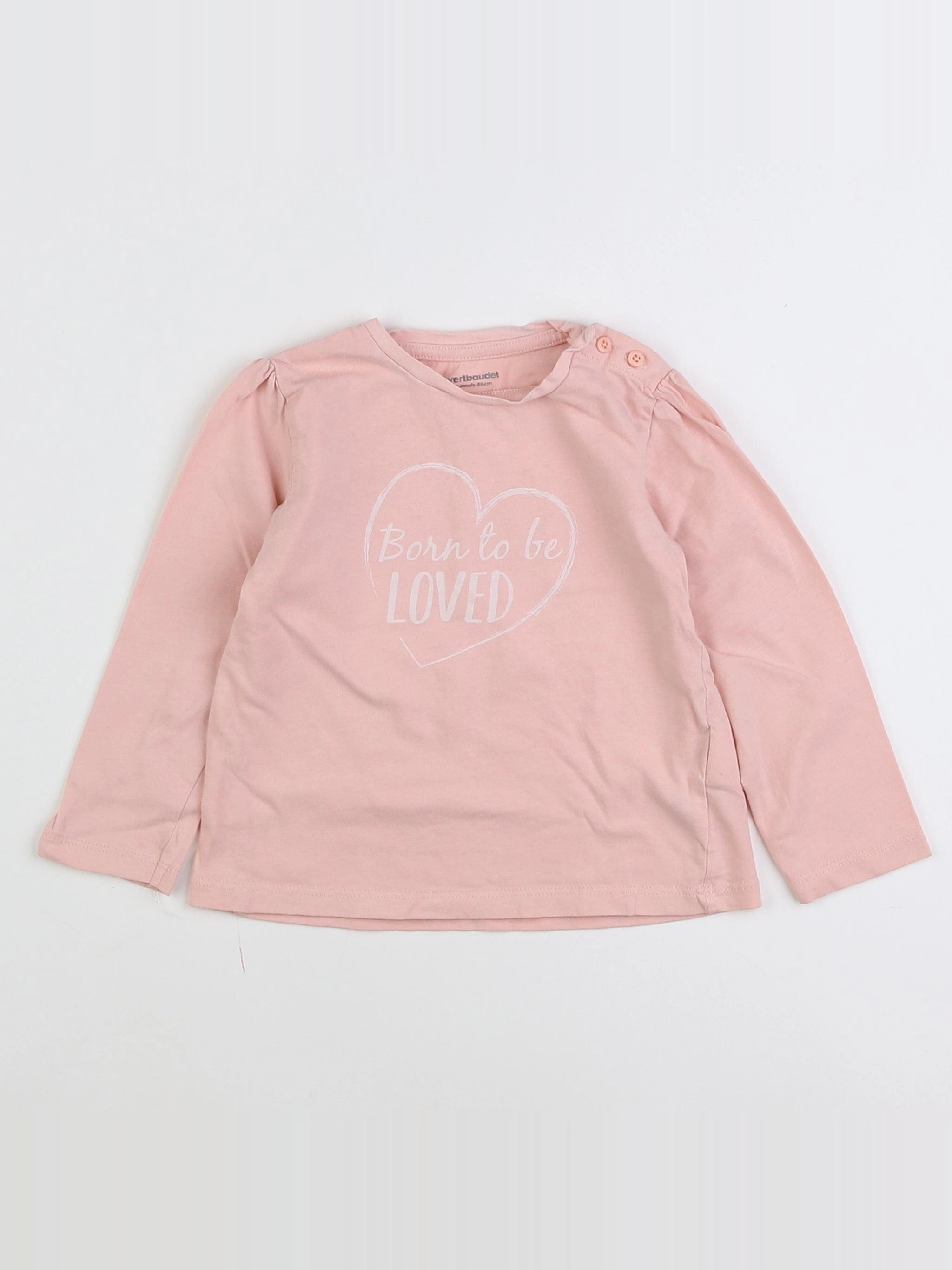 Vertbaudet - tee-shirt rose - 2 ans