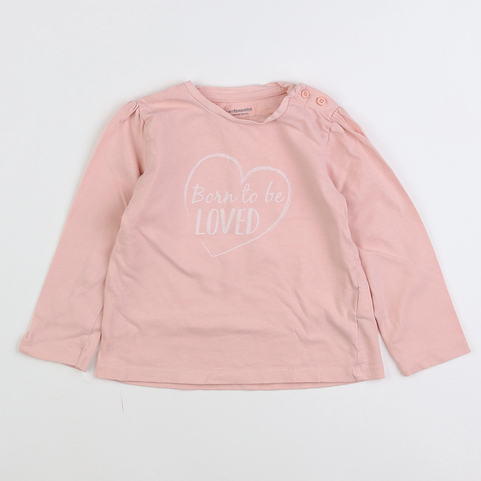Vertbaudet - tee-shirt rose - 2 ans