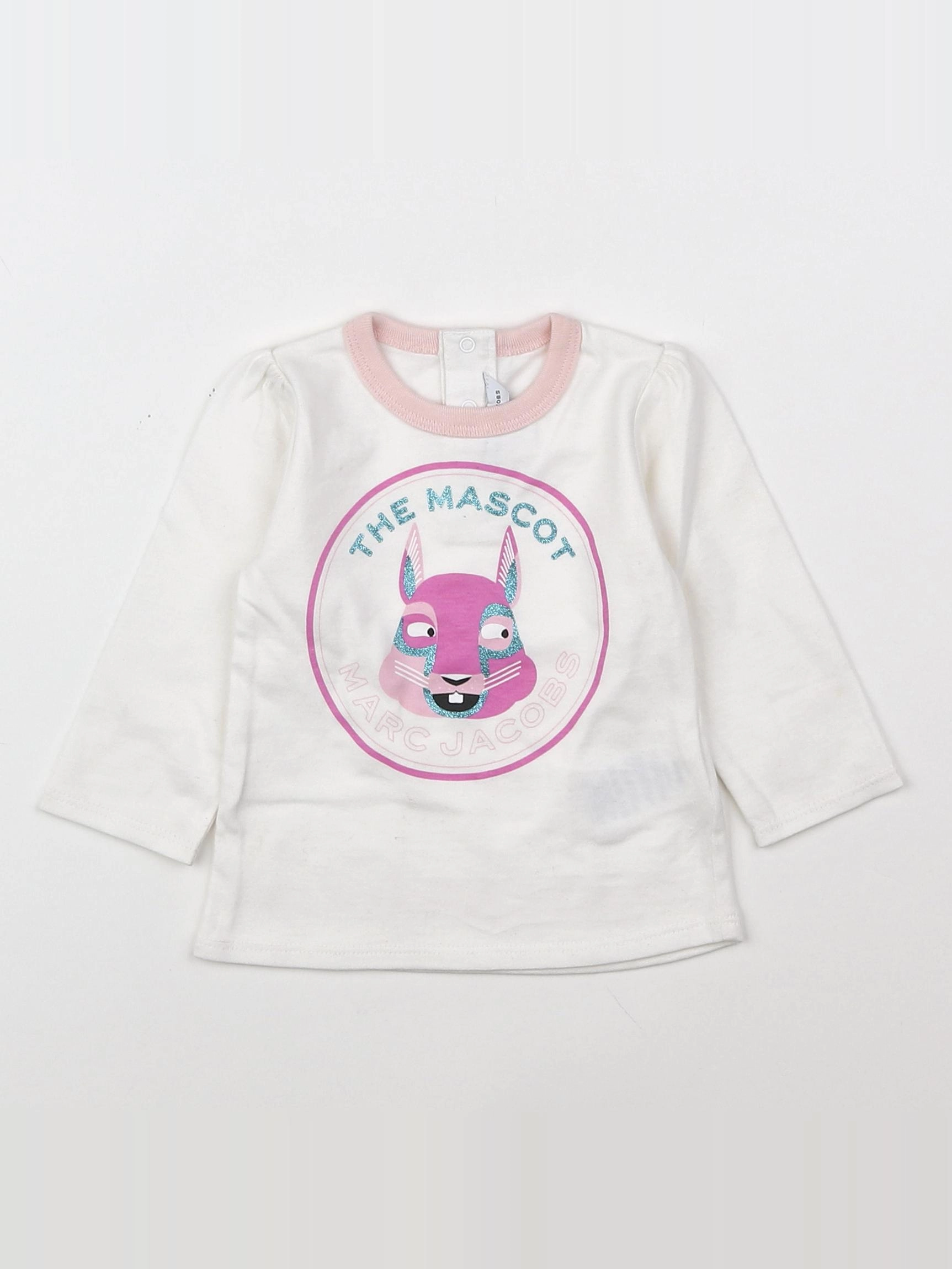 Little marc jacobs - tee-shirt blanc, rose - 6 mois