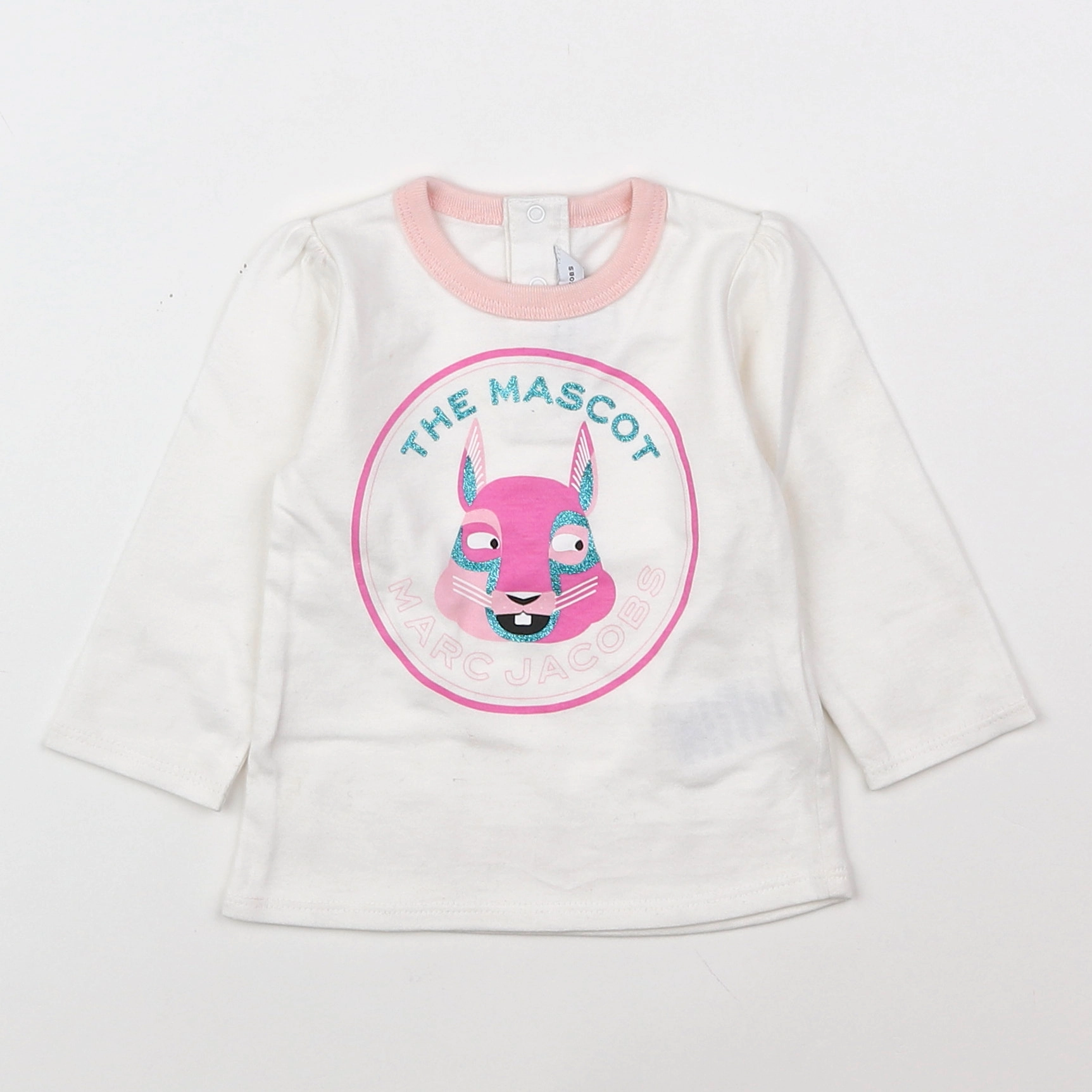 Little marc jacobs - tee-shirt blanc, rose - 6 mois