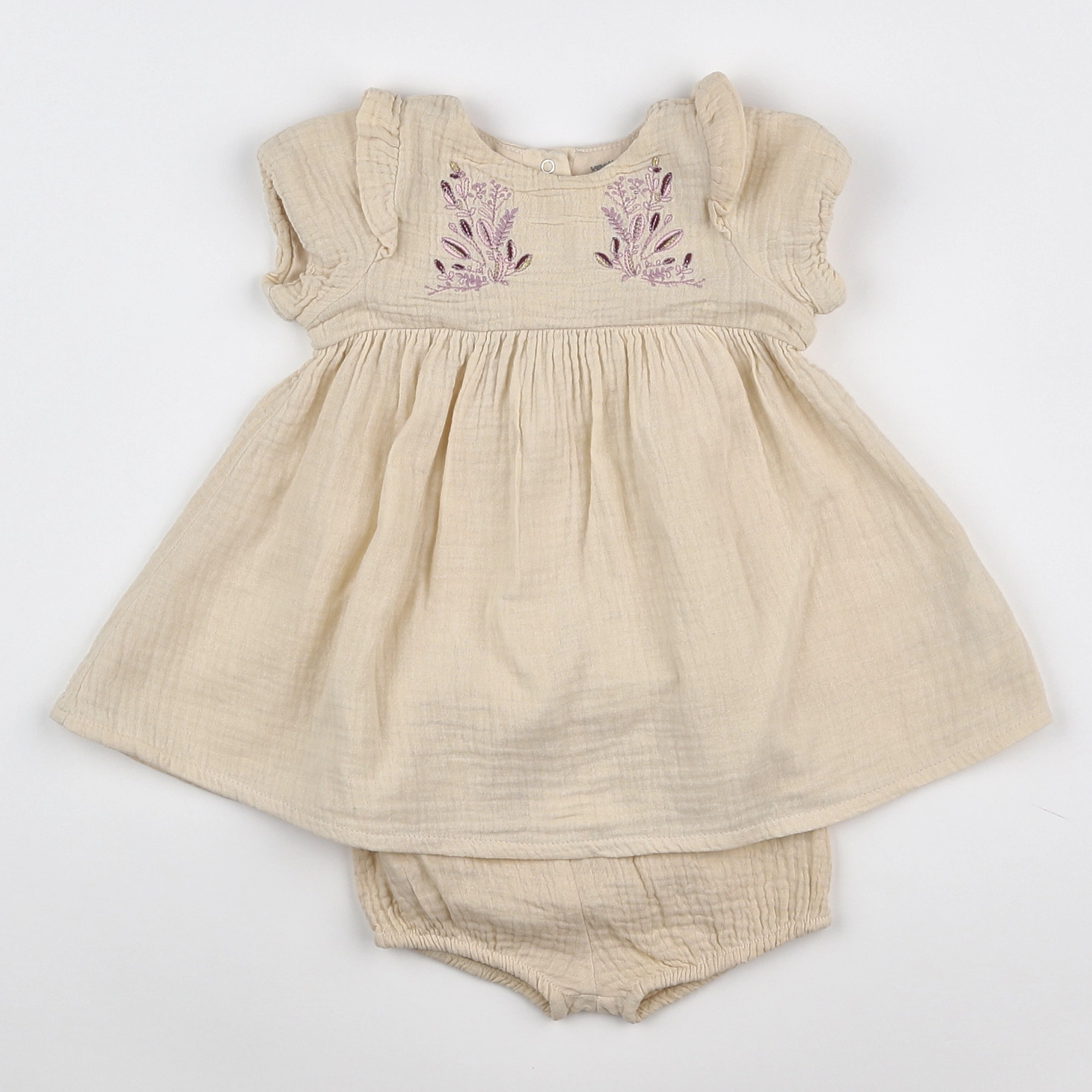 Vertbaudet - robe beige - 6 mois