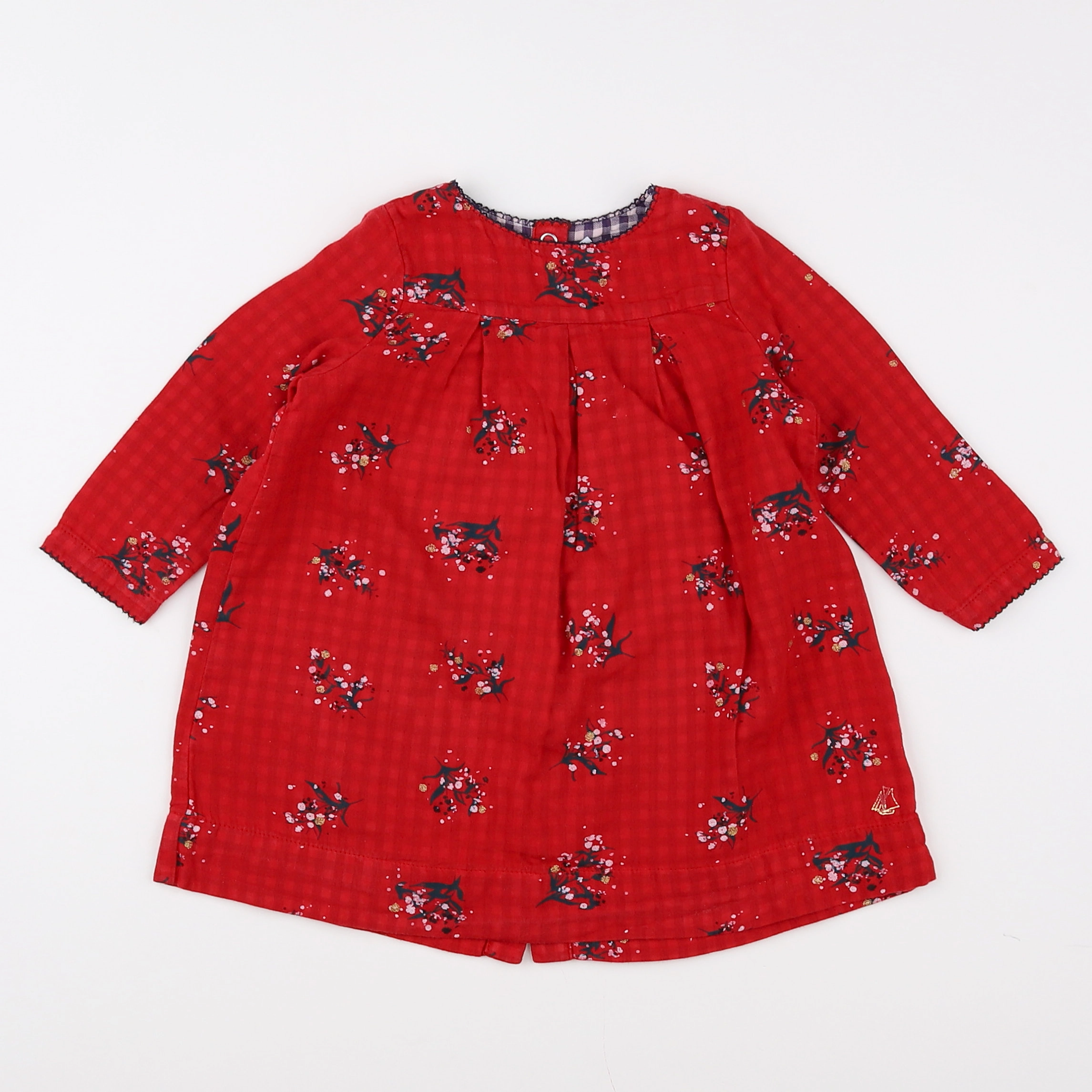 Petit Bateau - robe rouge - 12 mois