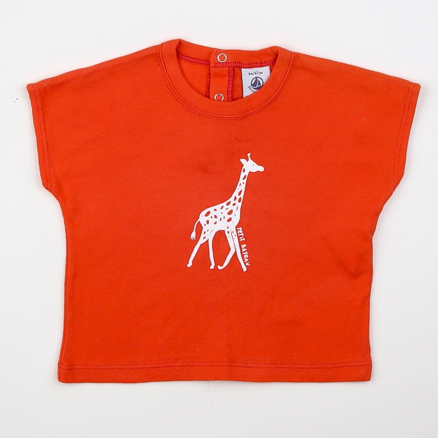 Petit Bateau - tee-shirt rouge - 6 mois