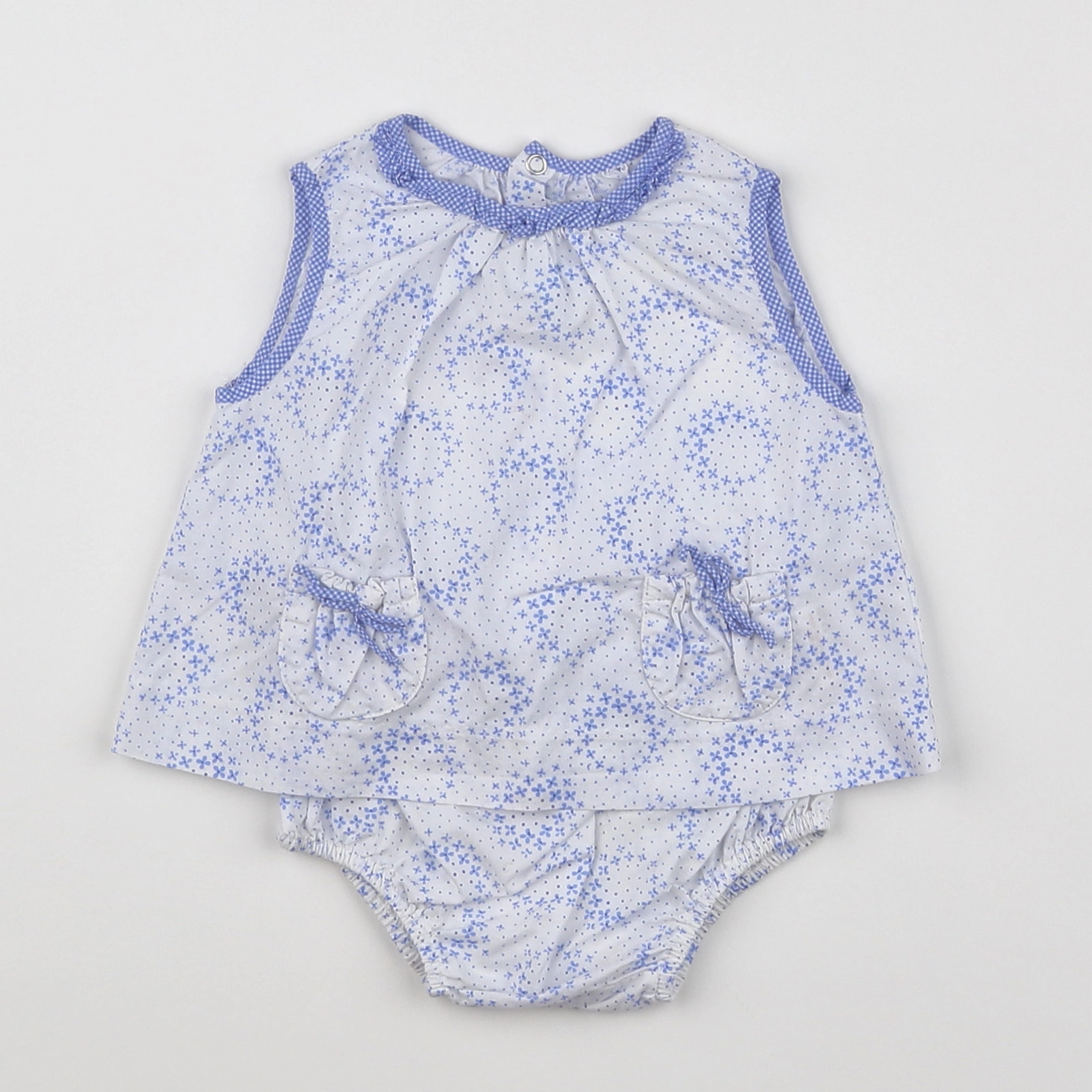 Jacadi - ensemble blanc, bleu - 3 mois