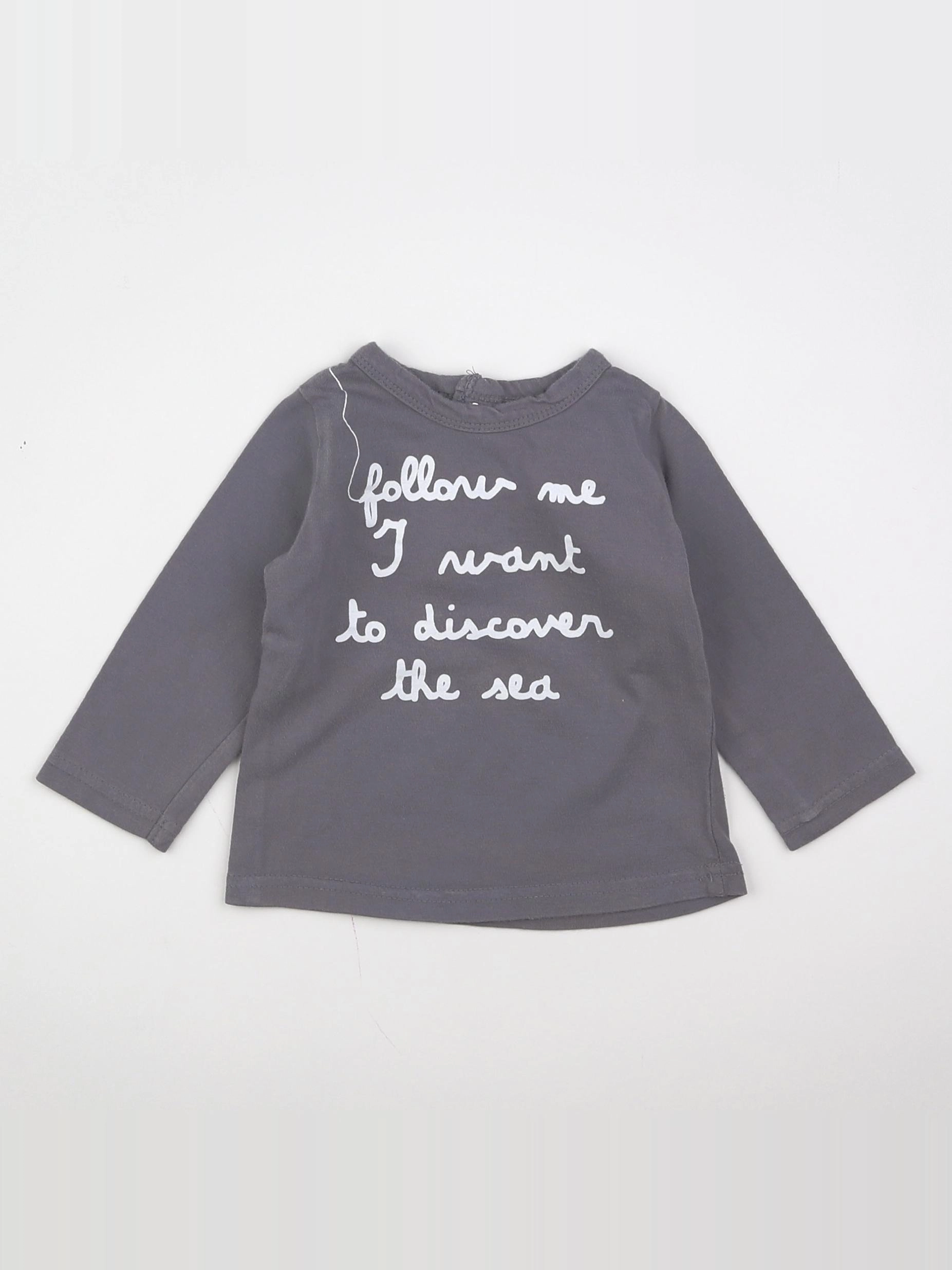Tape à l'oeil - tee-shirt gris - 6 mois