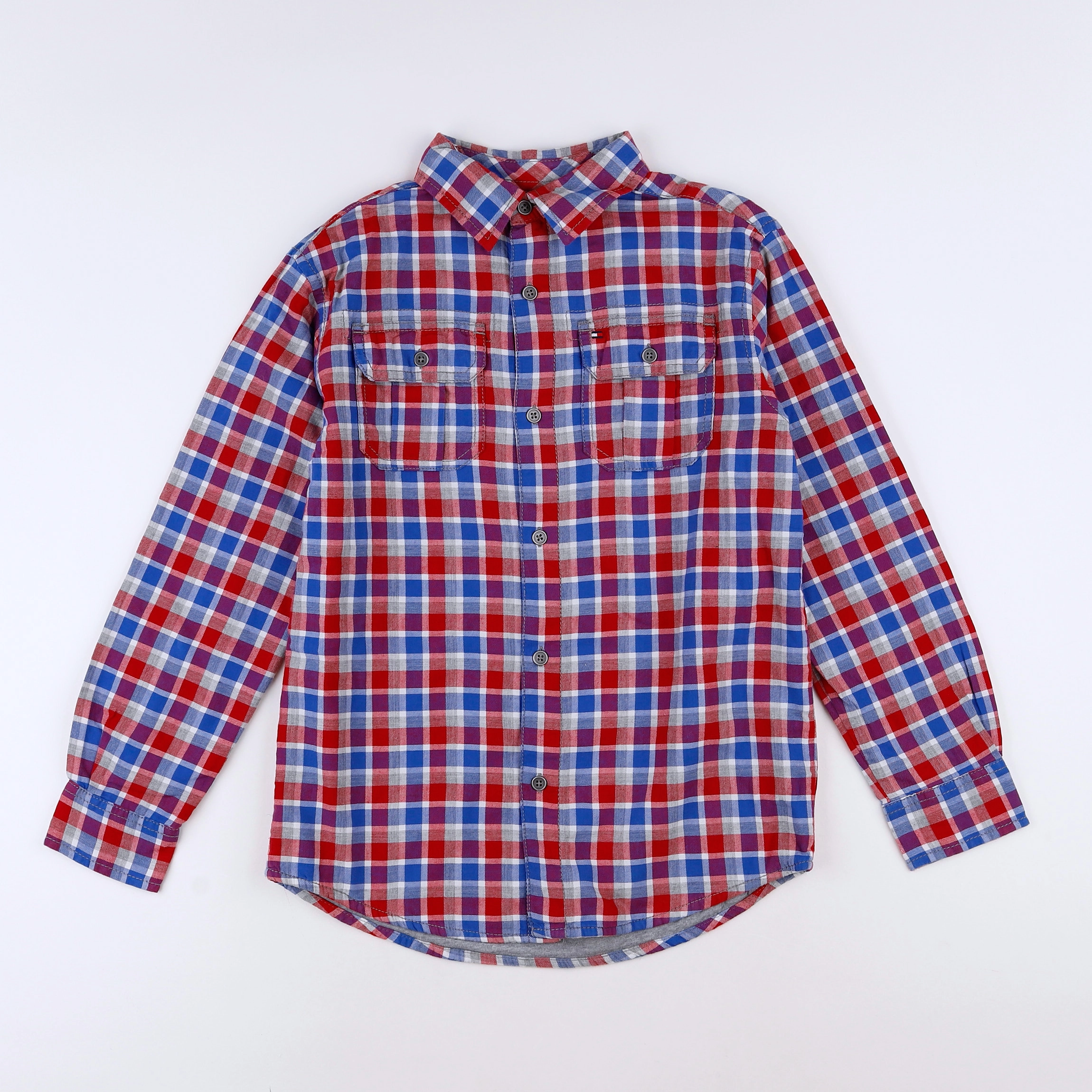 Tommy Hilfiger - chemise bleu, rouge - 8/10 ans