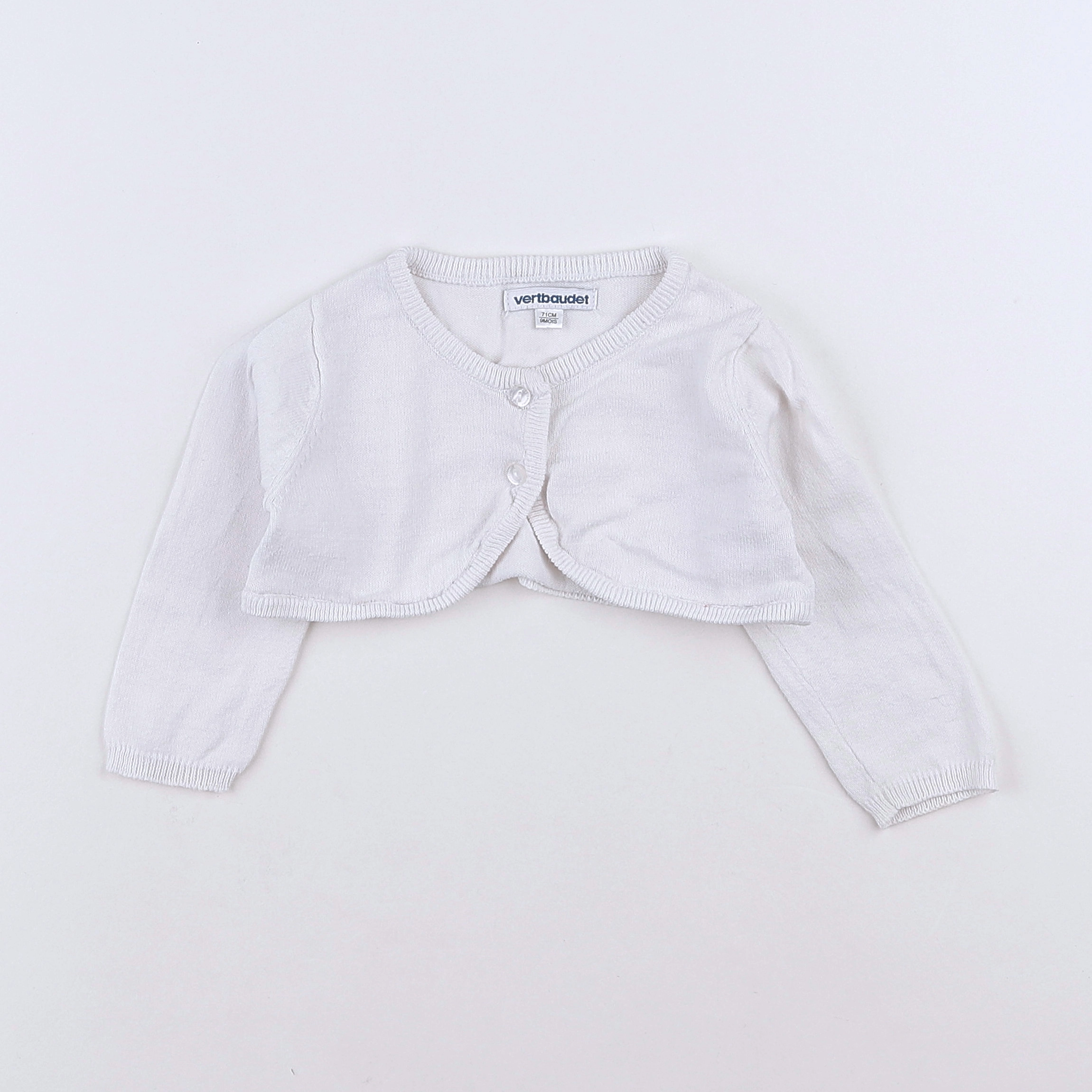 Vertbaudet - gilet blanc - 9 mois