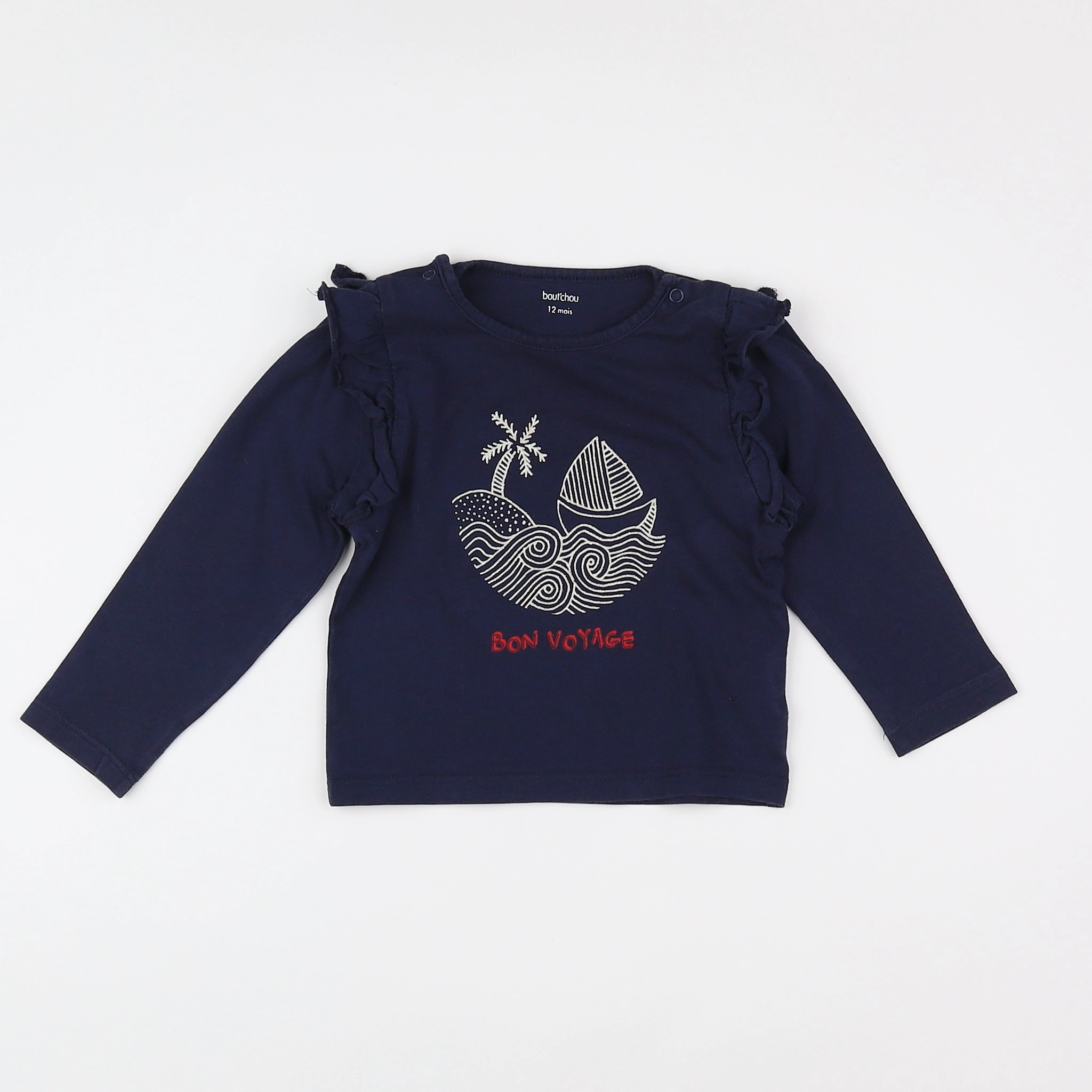 Boutchou - tee-shirt bleu - 12 mois