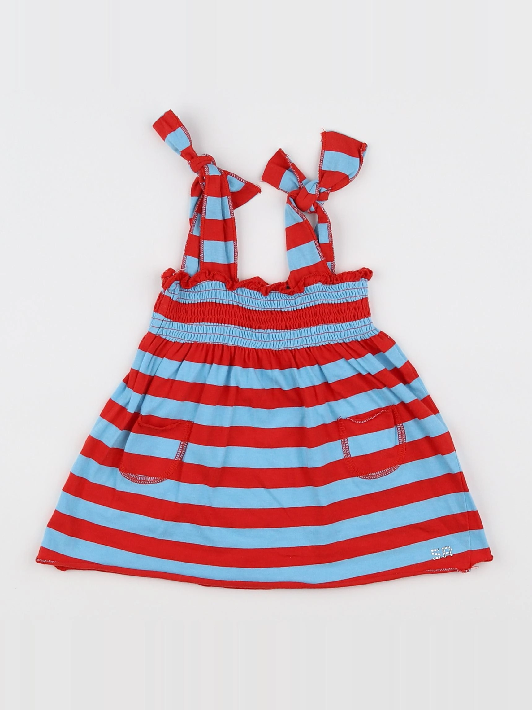 Sonia Rykiel - robe bleu, rouge - 3 mois