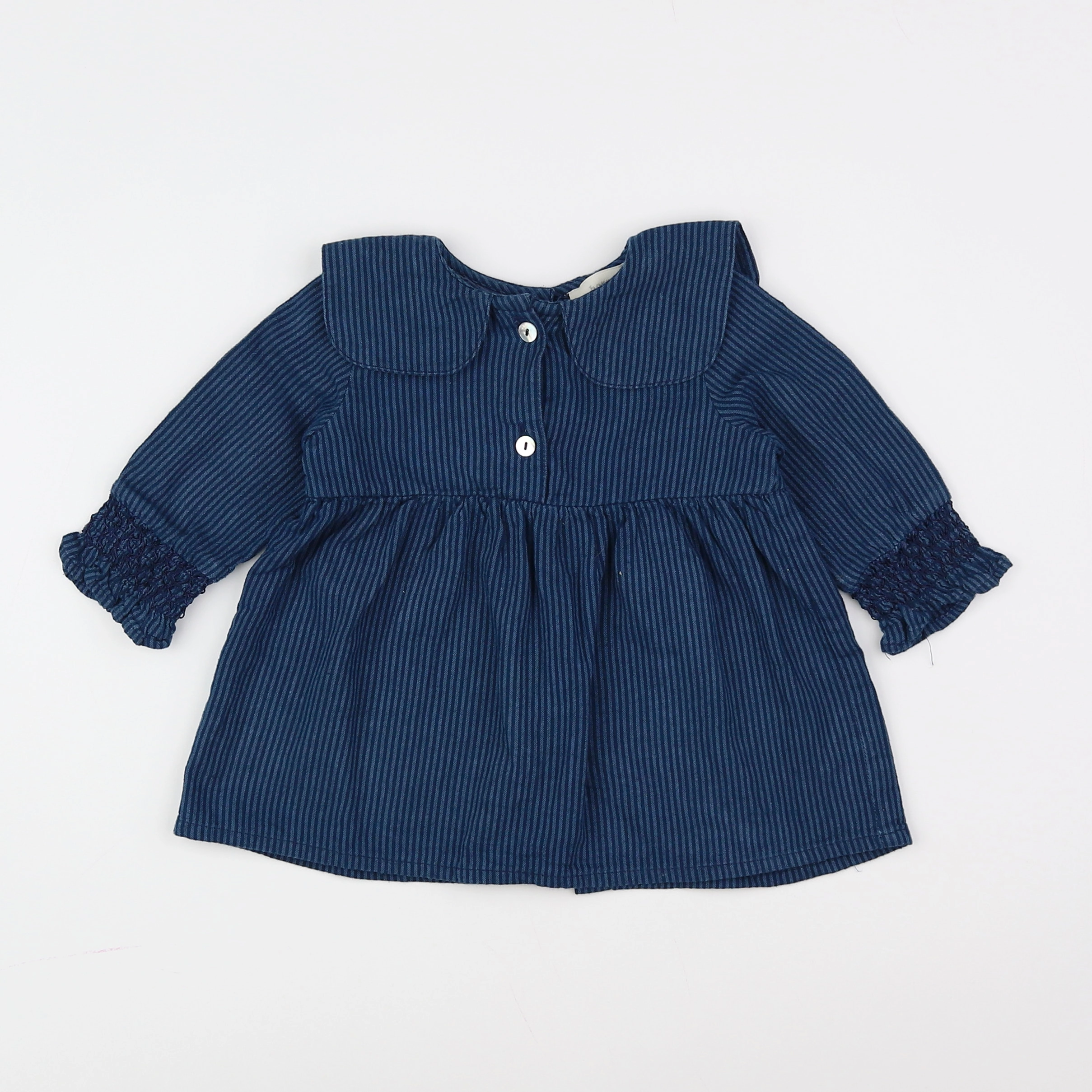 Bonnet à Pompon - robe bleu - 9 mois