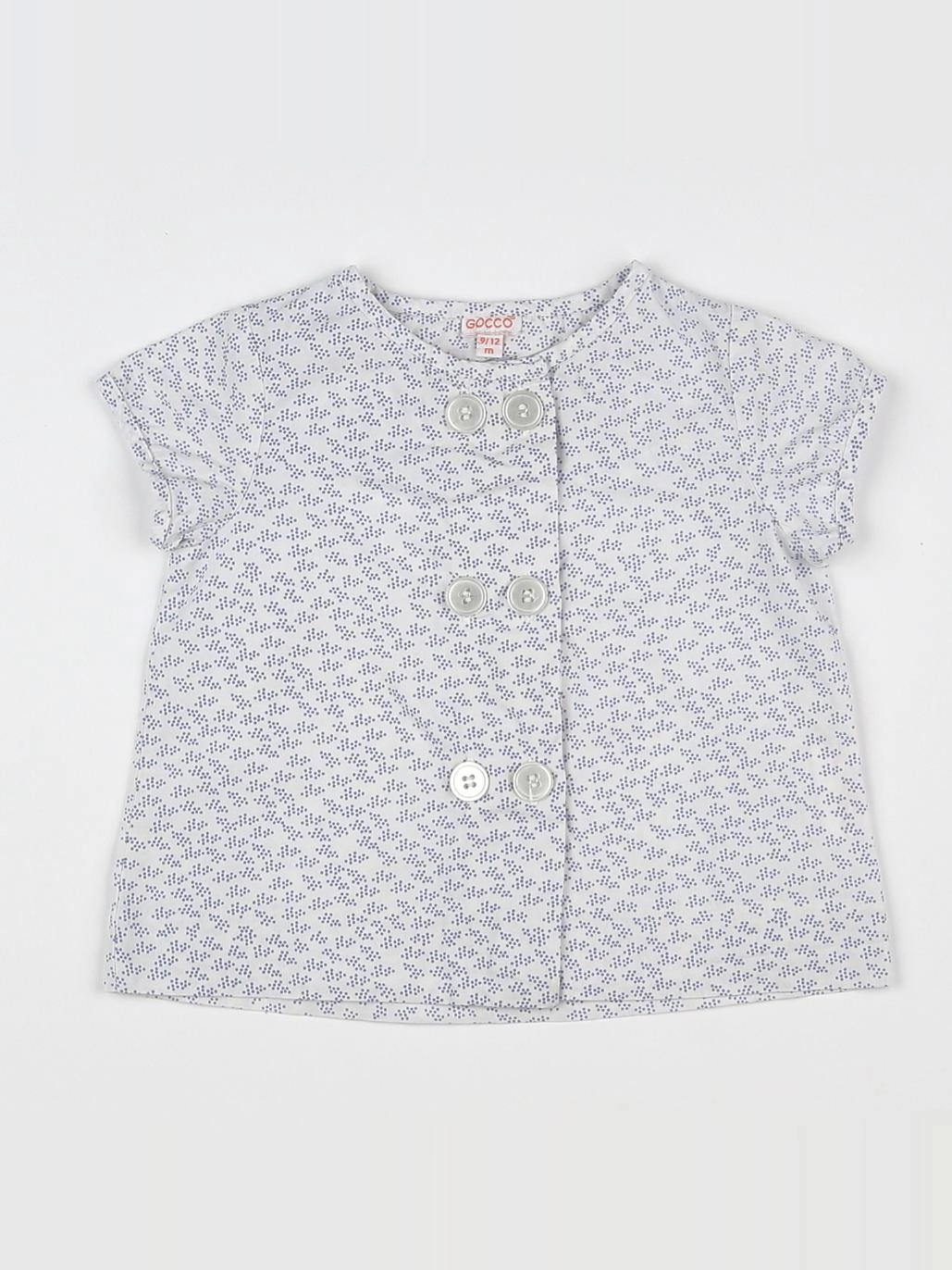 Gocco - blouse blanc, bleu - 9/12 mois