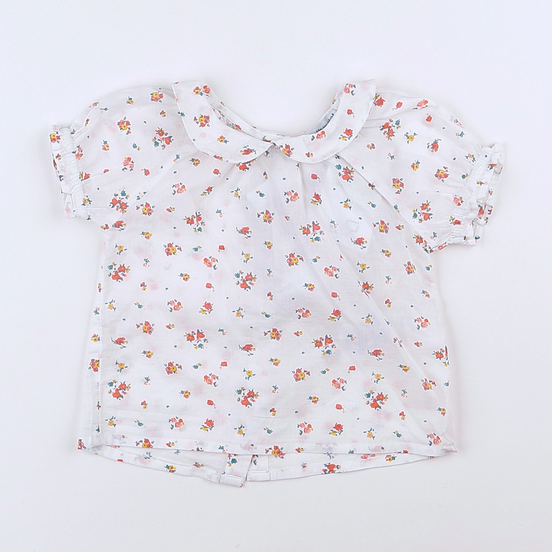Vertbaudet - blouse blanc (état neuf) - 12 mois