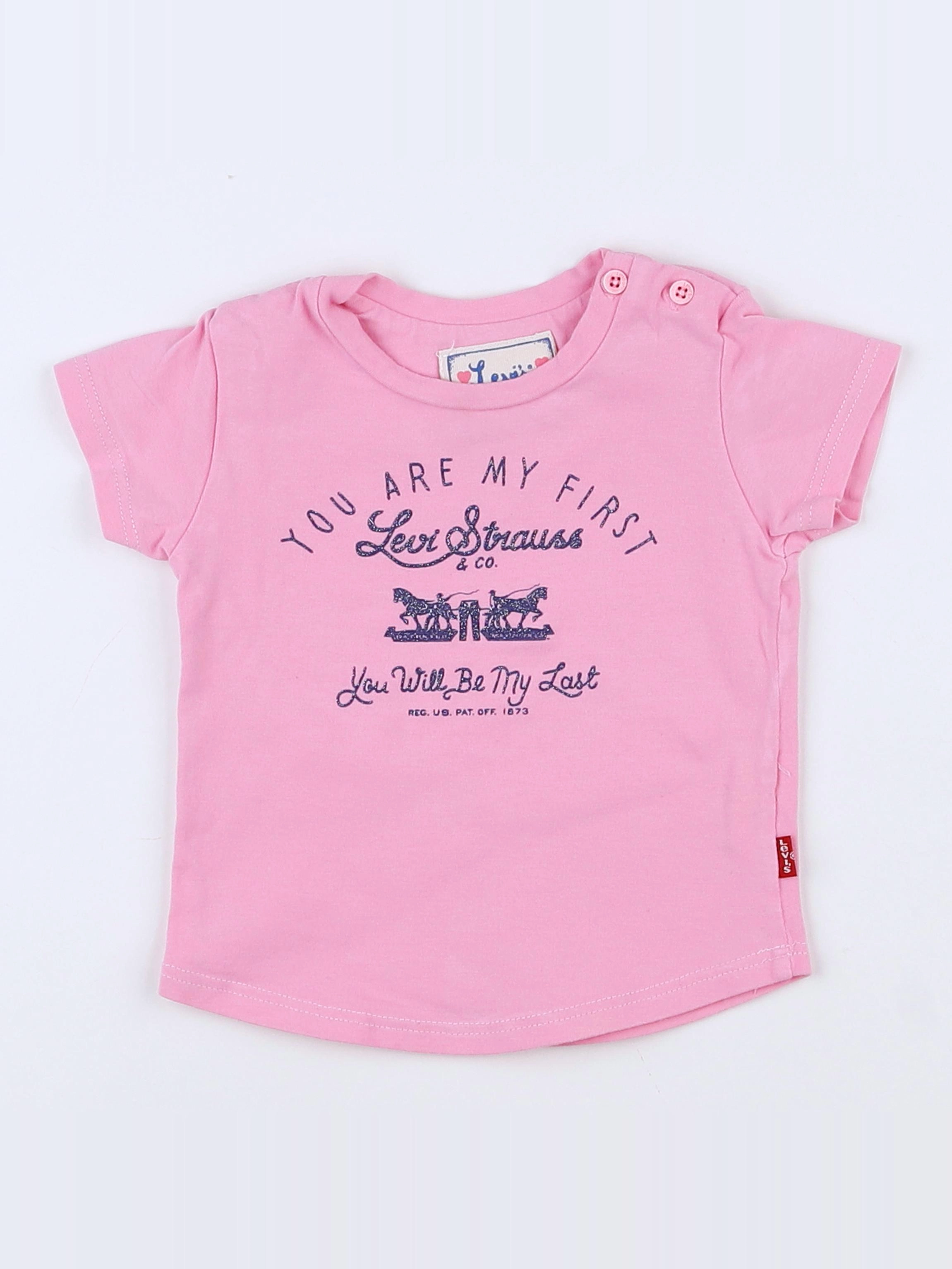 Levi's - tee-shirt rose, bleu - 9 mois