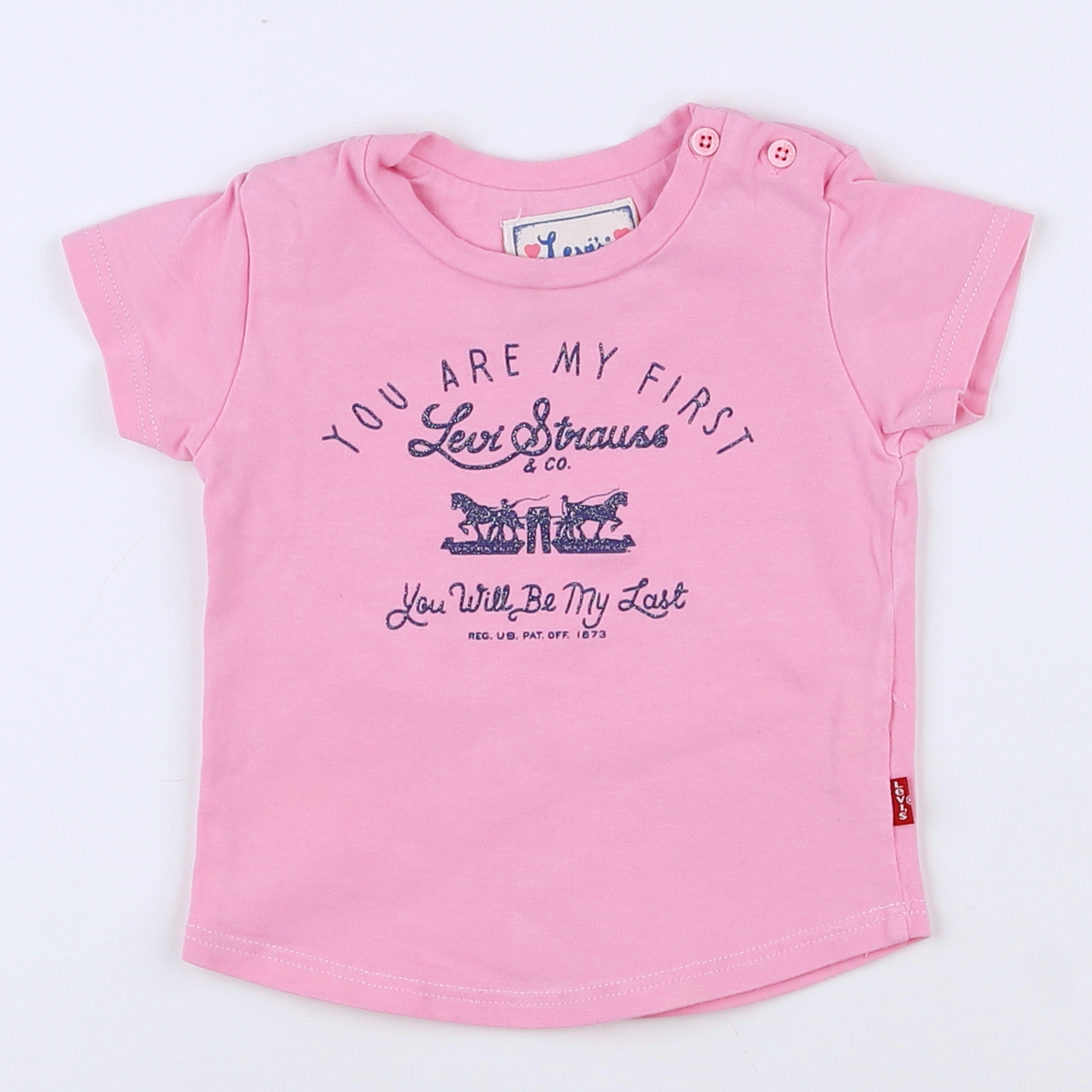Levi's - tee-shirt rose, bleu - 9 mois