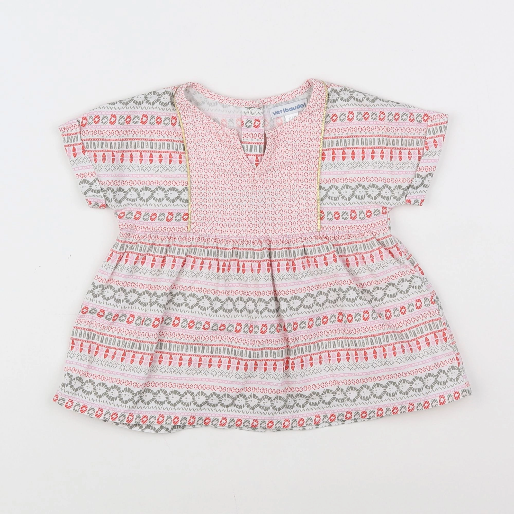 Vertbaudet - blouse multicolore, or - 18 mois