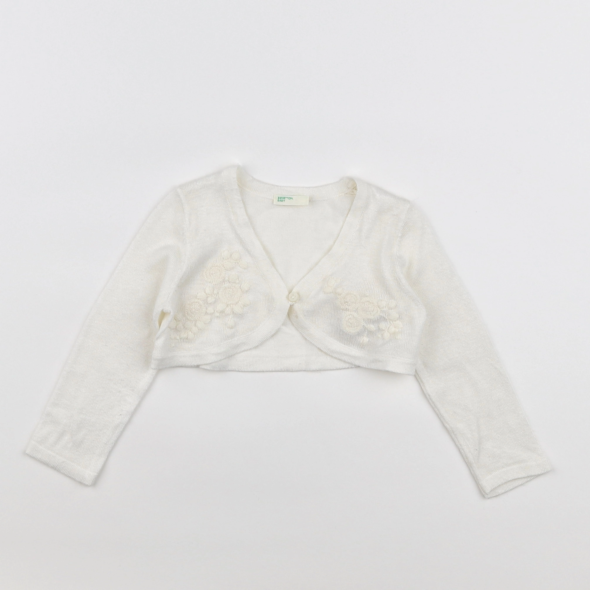 Benetton - gilet blanc - 9/12 mois