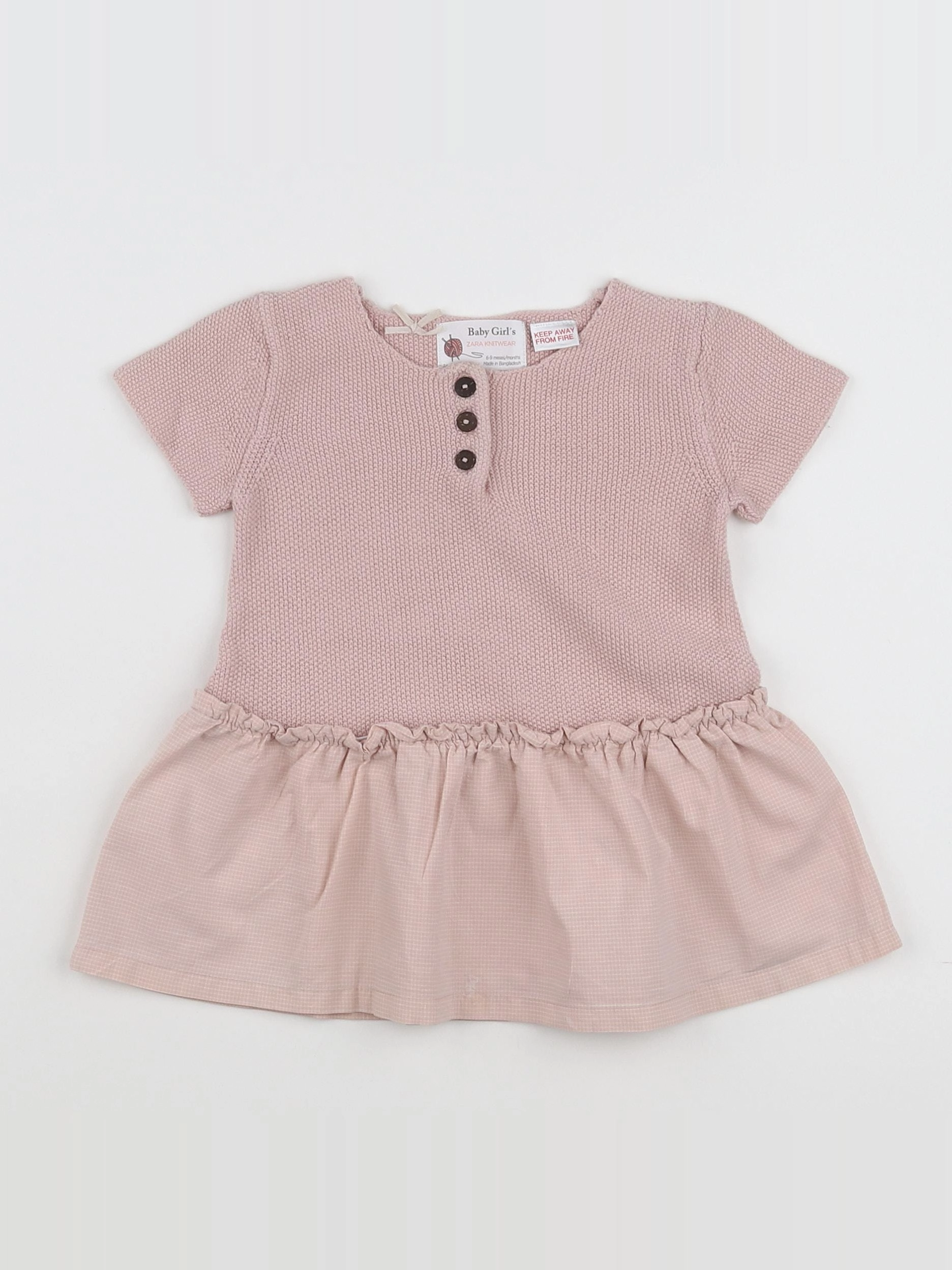 Zara - robe rose - 6/9 mois