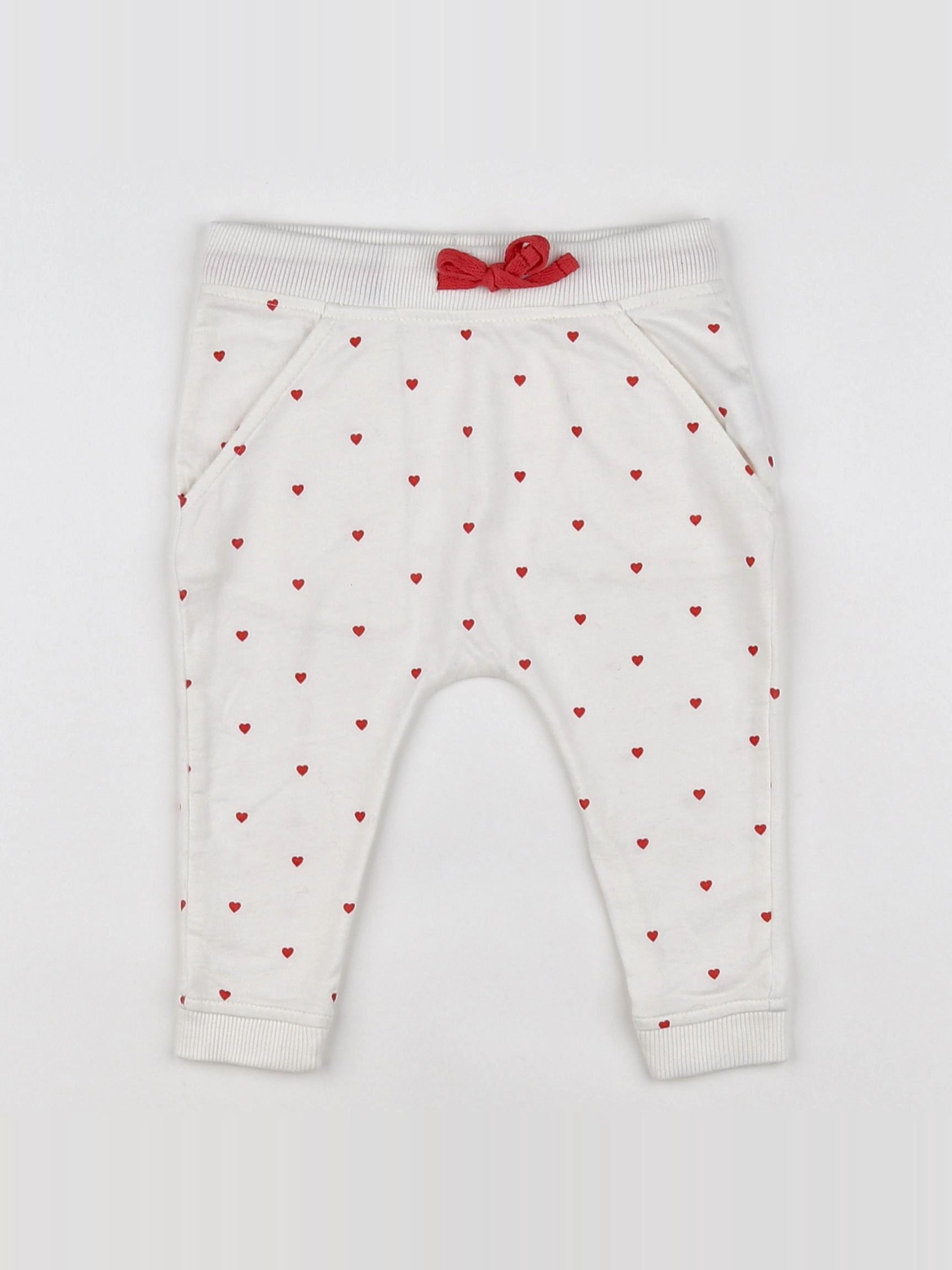 Boutchou - jogging blanc, rouge - 6 mois