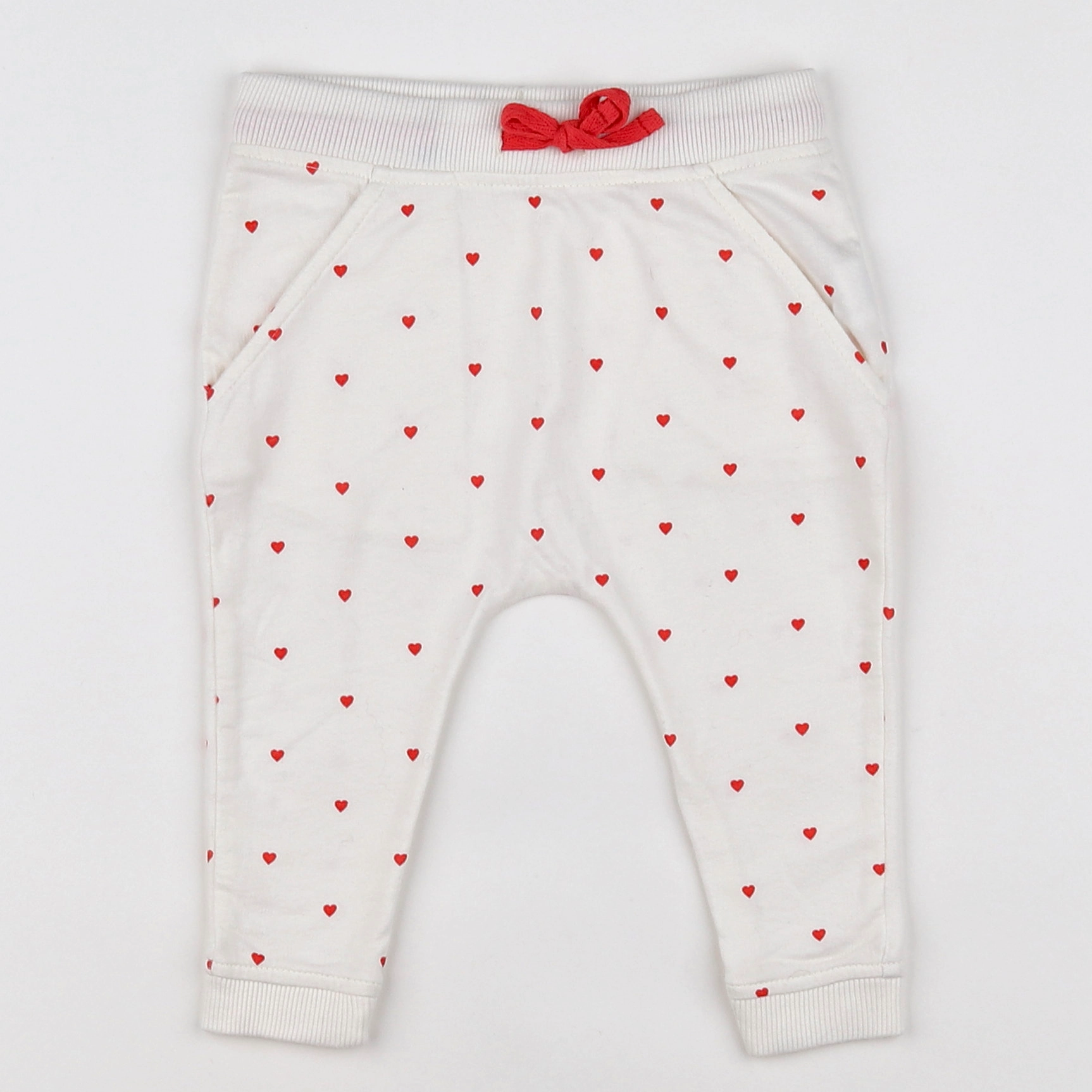 Boutchou - jogging blanc, rouge - 6 mois