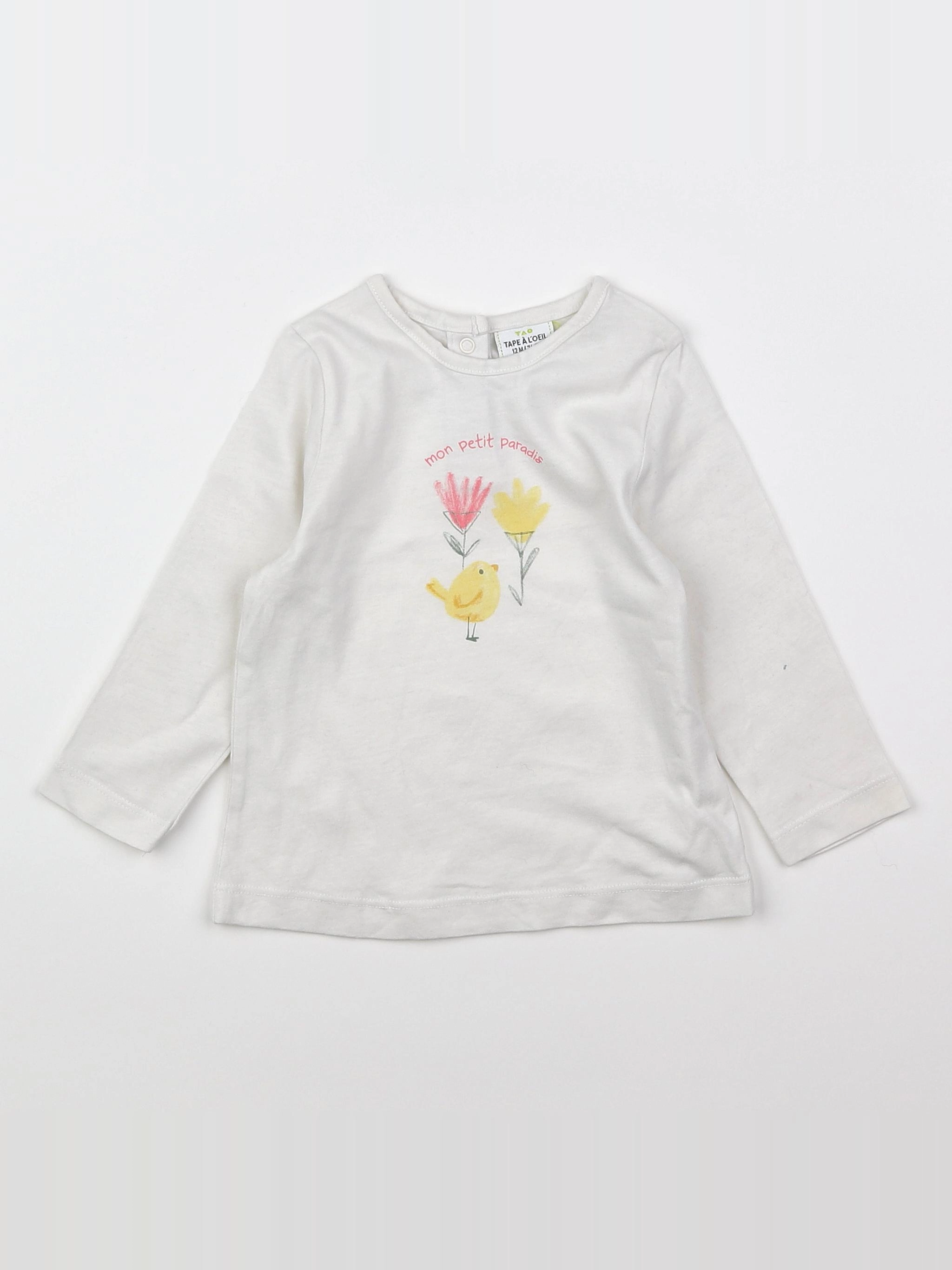 Tape à l'oeil - tee-shirt blanc - 12 mois