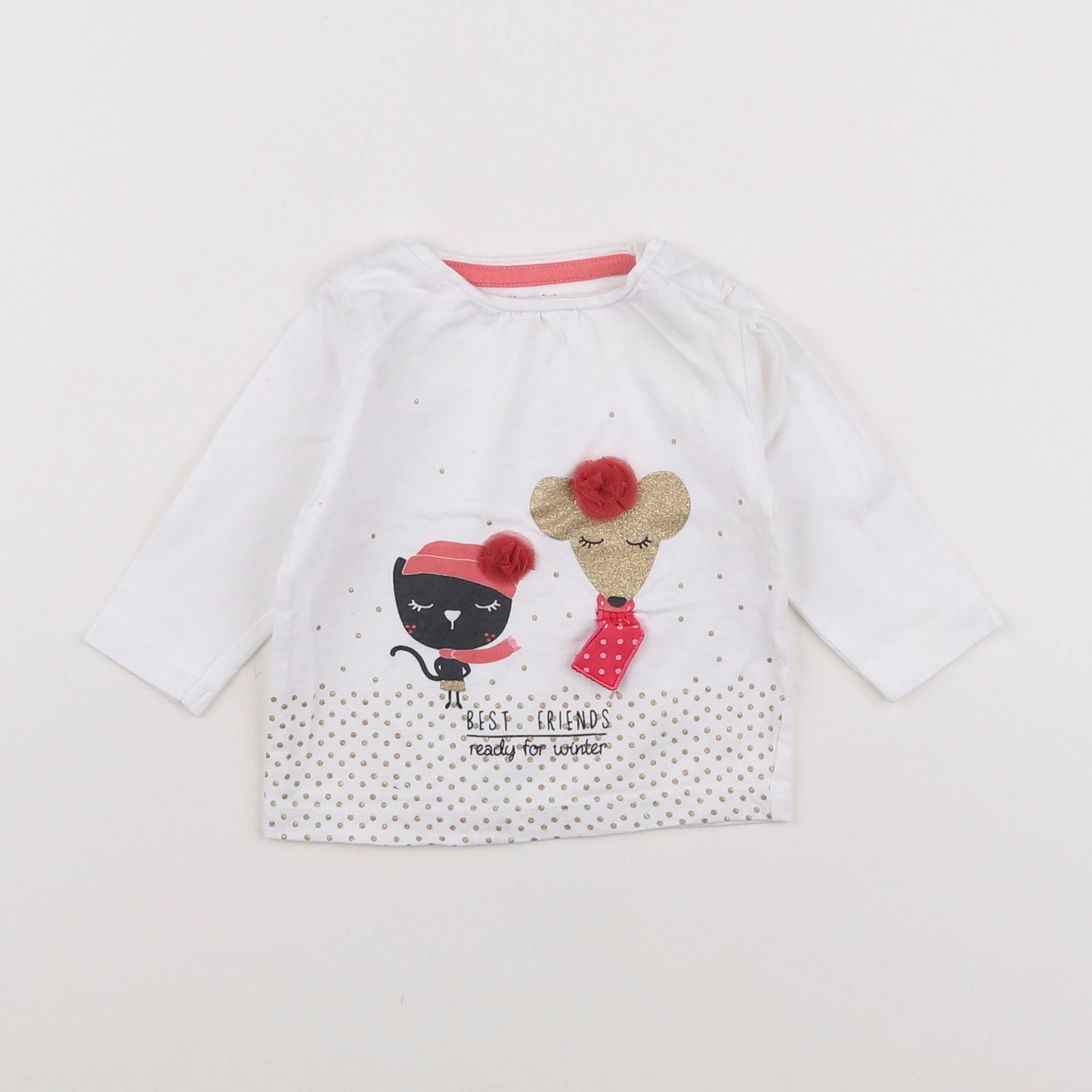 Vertbaudet - tee-shirt blanc - 3 mois