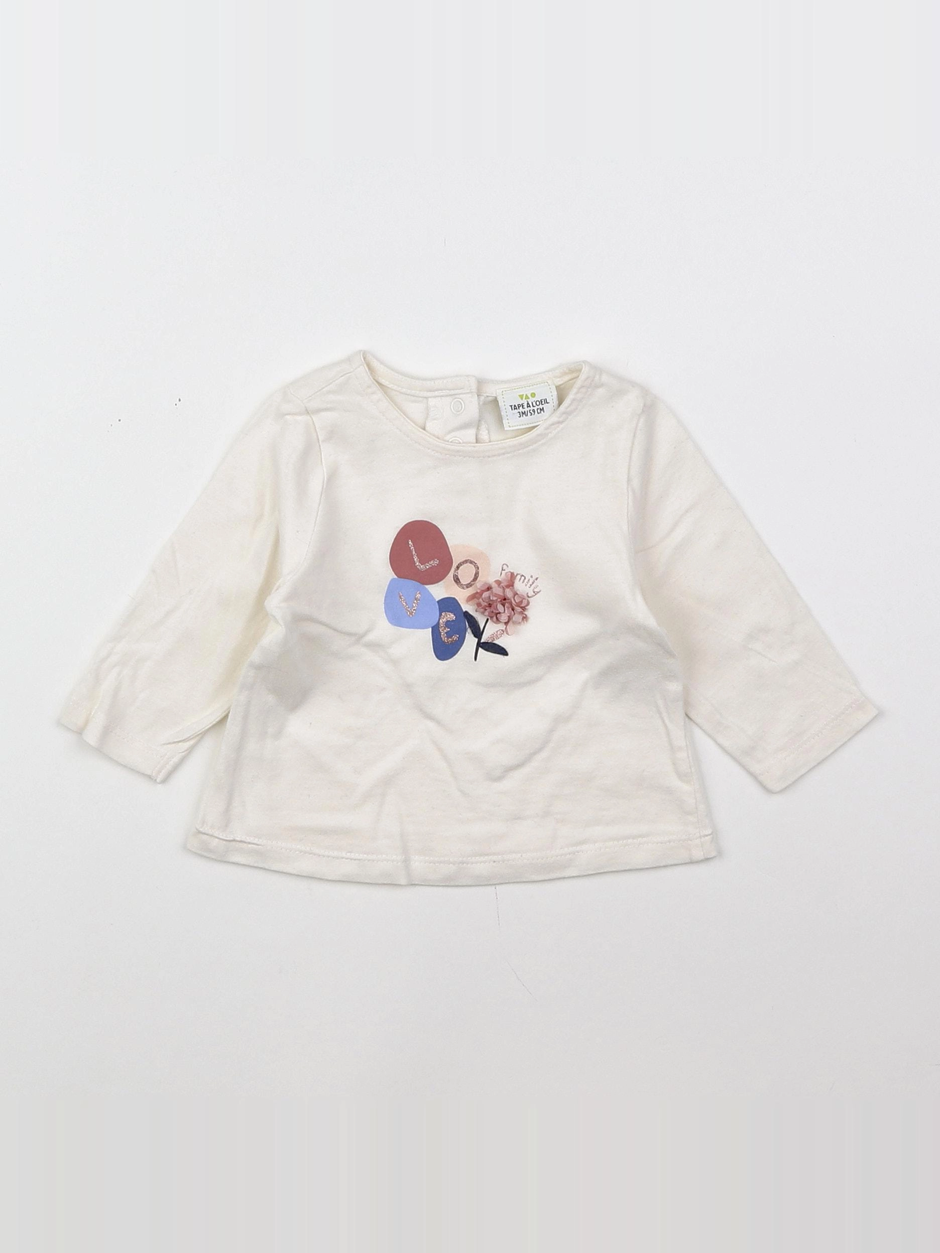 Tape à l'oeil - tee-shirt beige - 3 mois