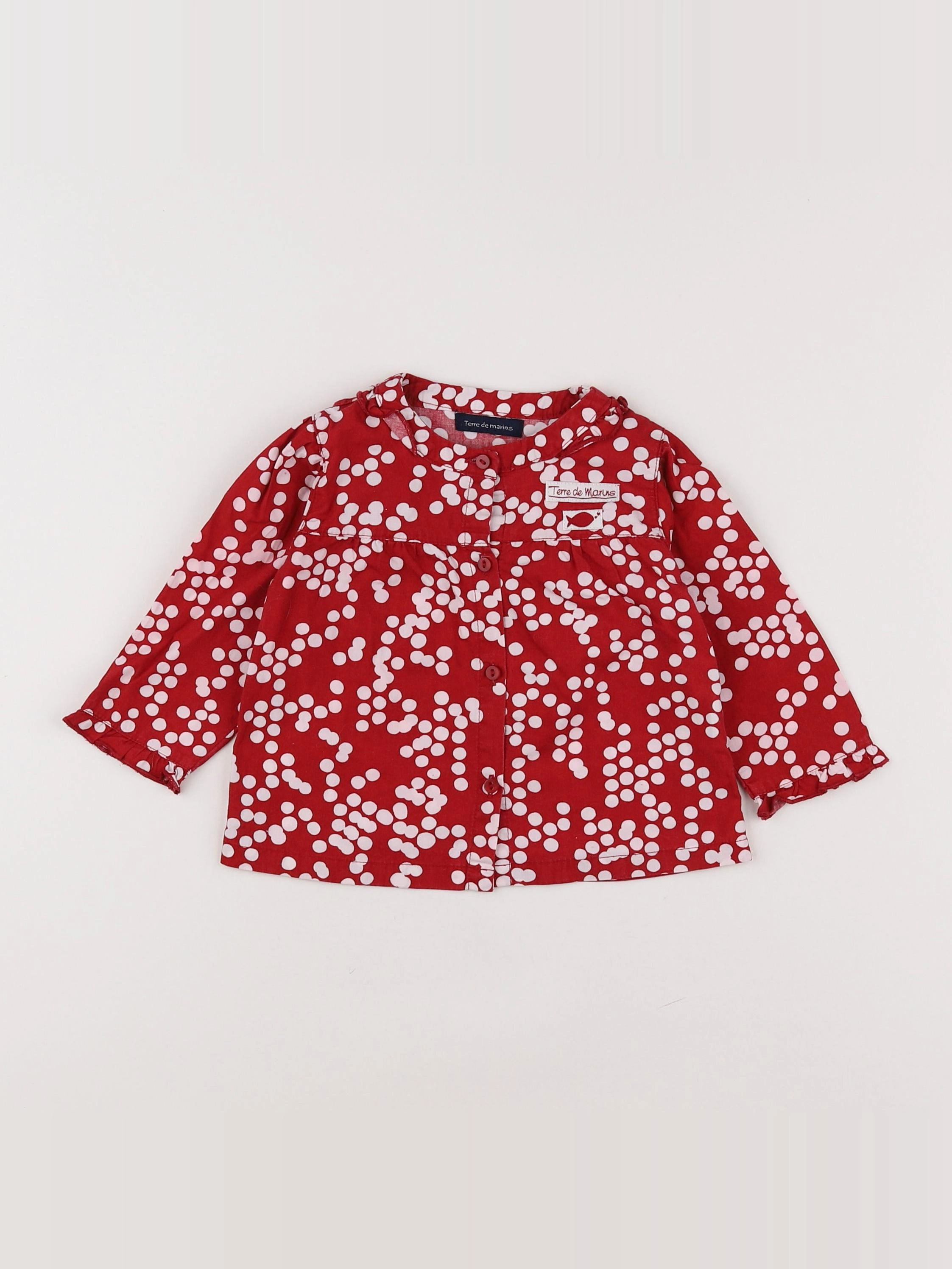 Terre de marins - blouse rouge, blanc - 6 mois