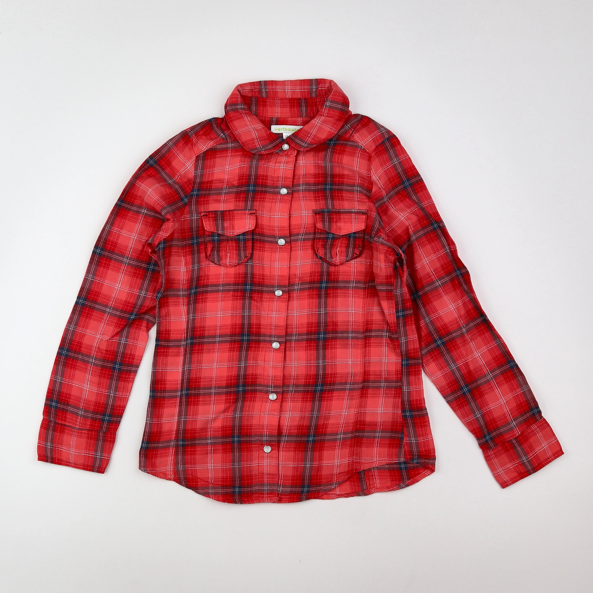 Vertbaudet - chemise rouge - 8 ans