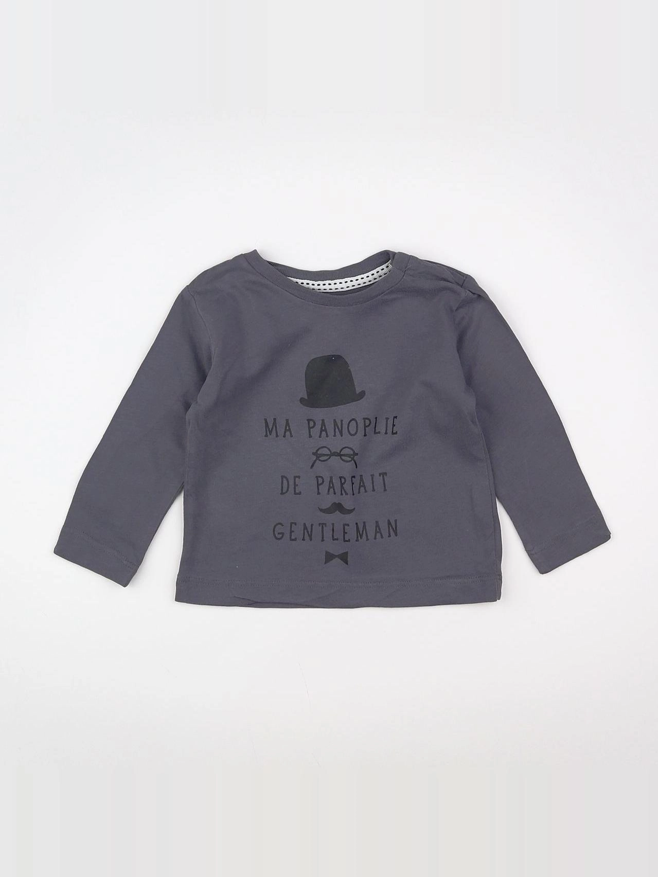 Boutchou - tee-shirt gris - 6 mois