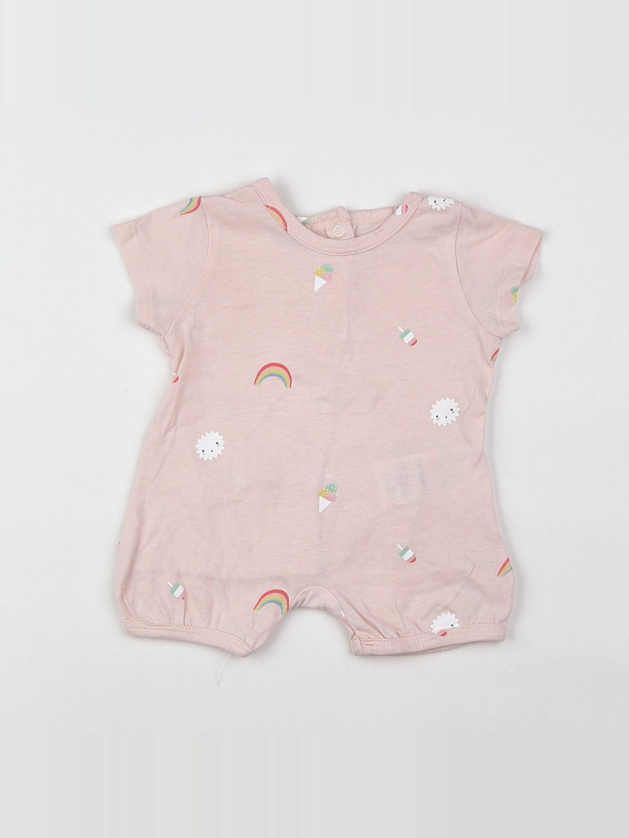Vertbaudet - pyjama coton rose - 1 mois