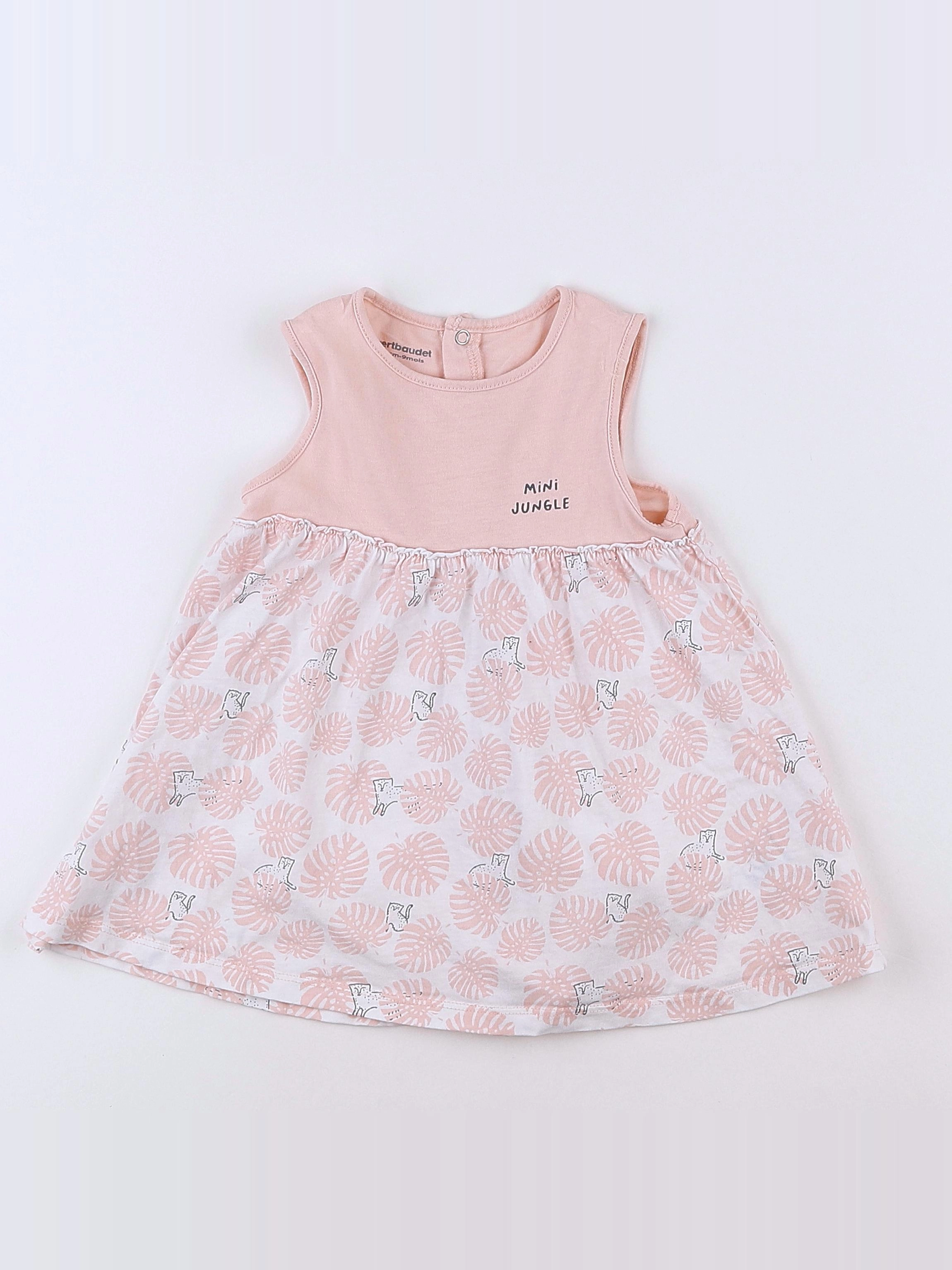 Vertbaudet - robe rose - 9 mois