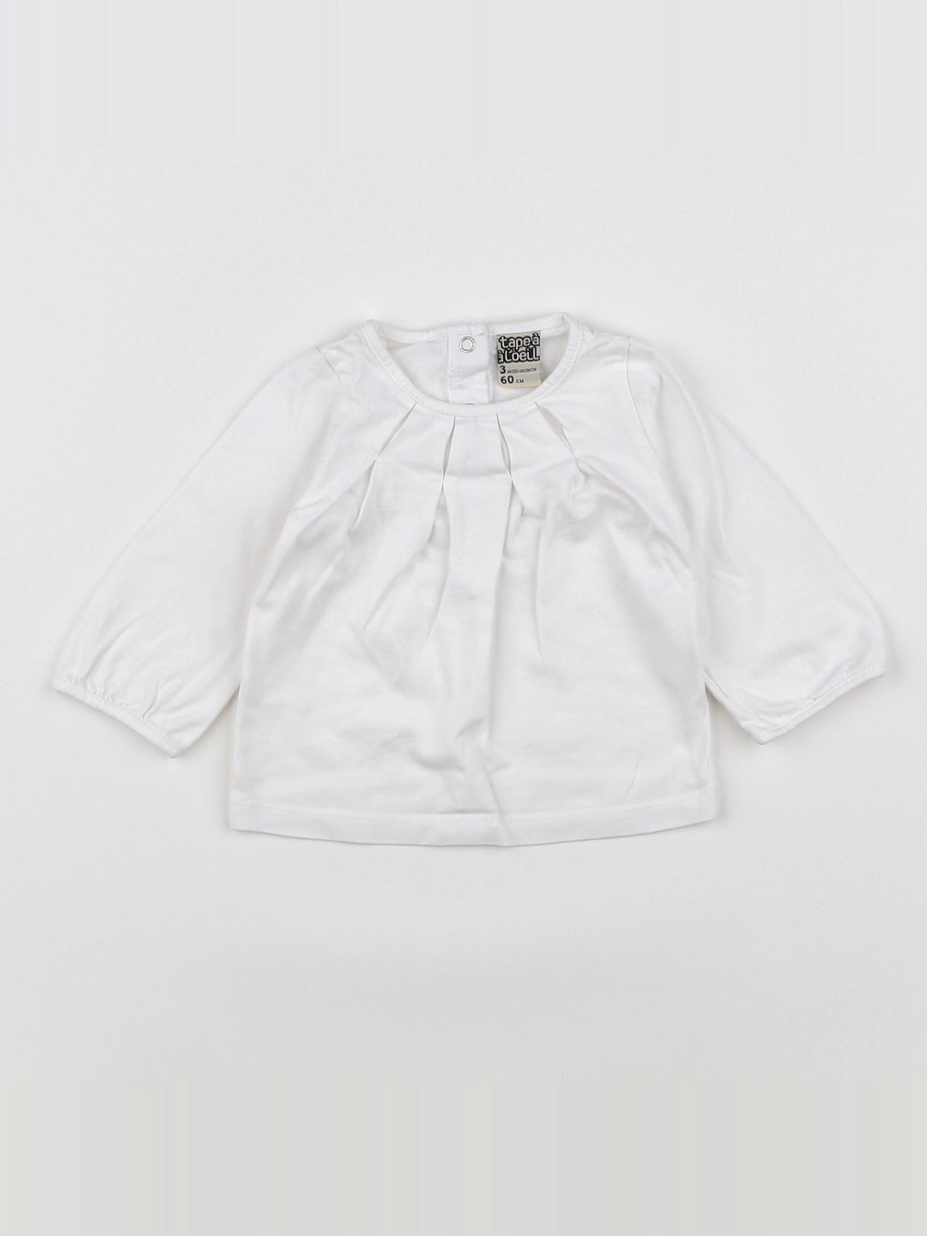 Tape à l'oeil - tee-shirt blanc - 3 mois