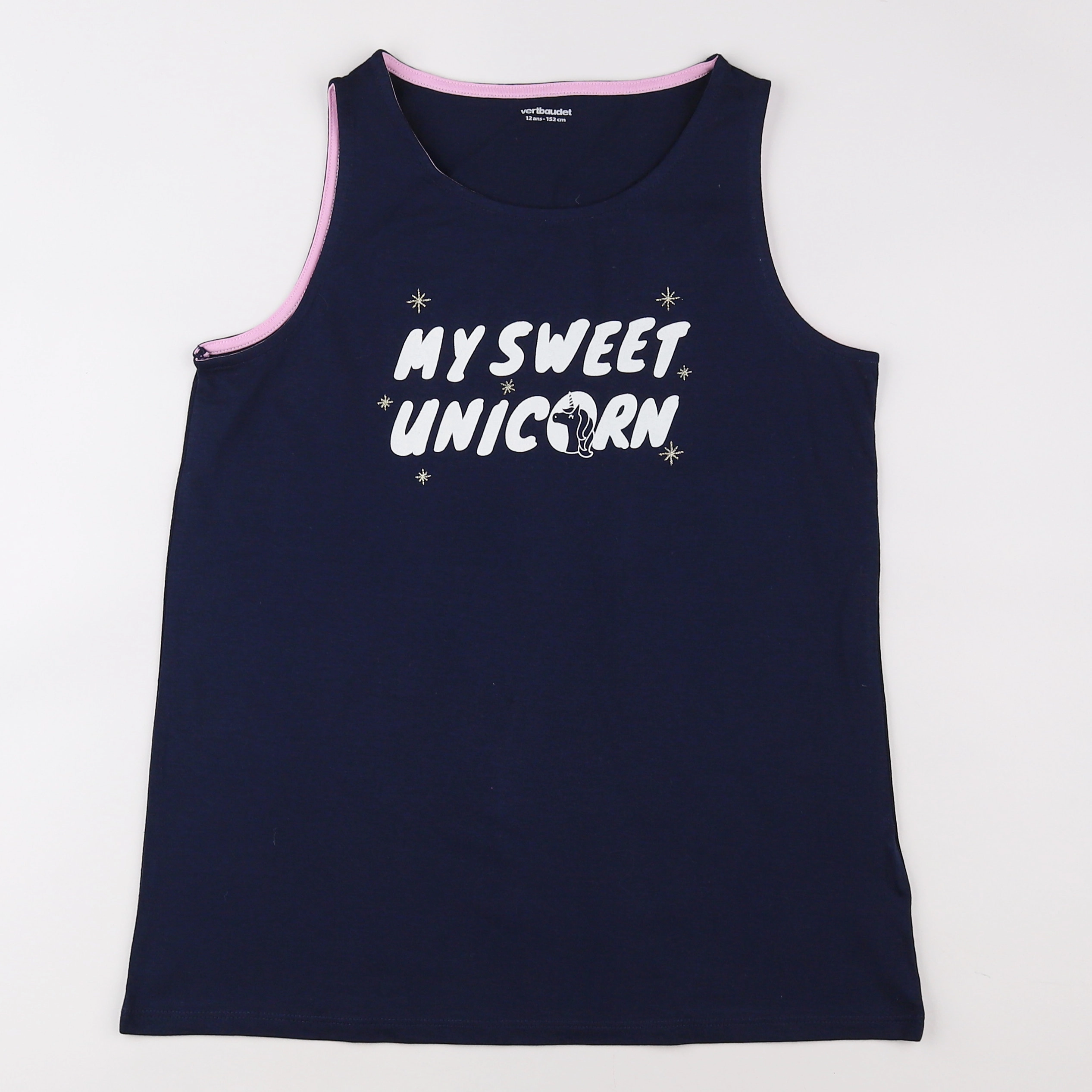 Vertbaudet - tee-shirt rose, bleu - 12 ans