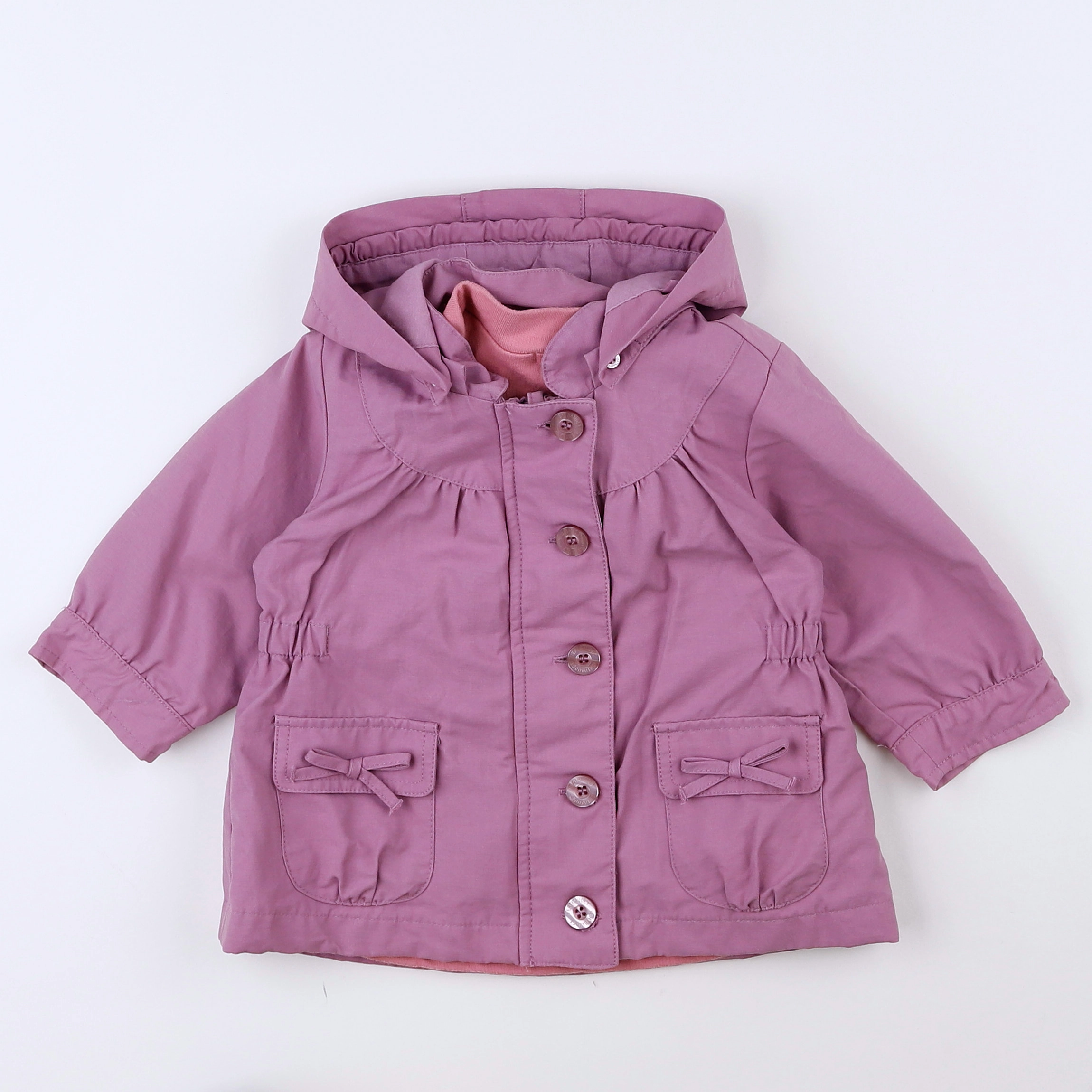 Vertbaudet - manteau doublure amovible violet - 9 mois