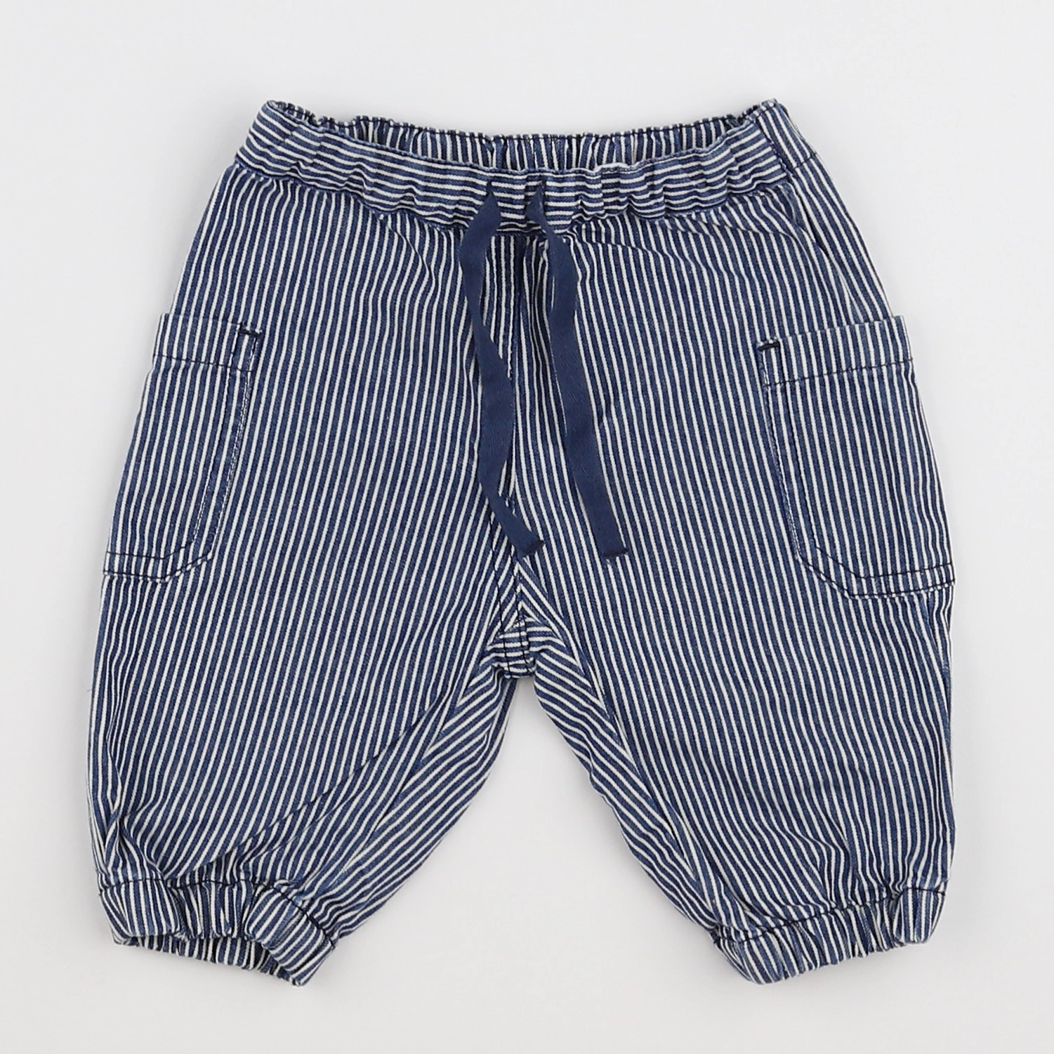 Petit Bateau - pantalon bleu - 3 mois