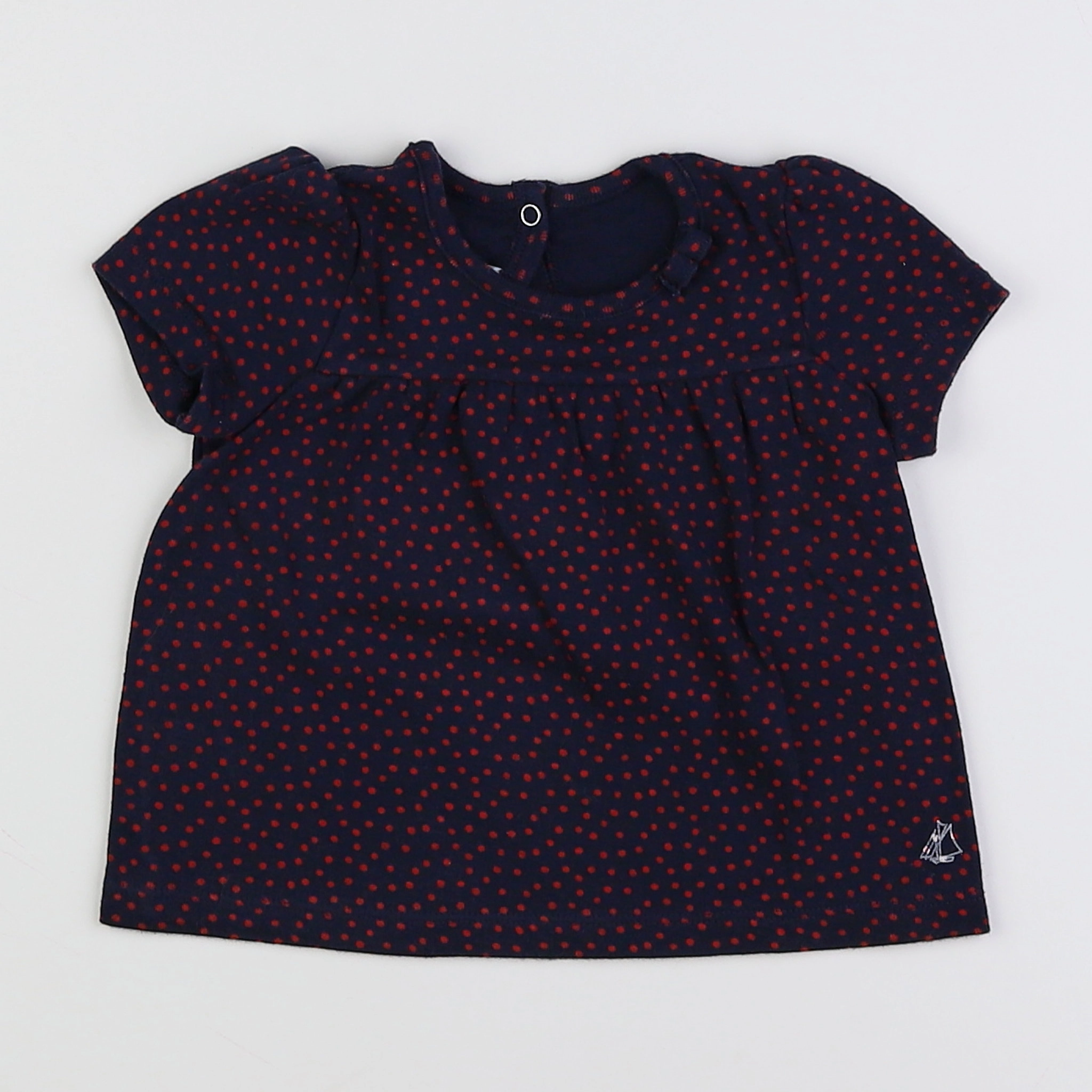Petit Bateau - tee-shirt bleu, rouge - 12 mois