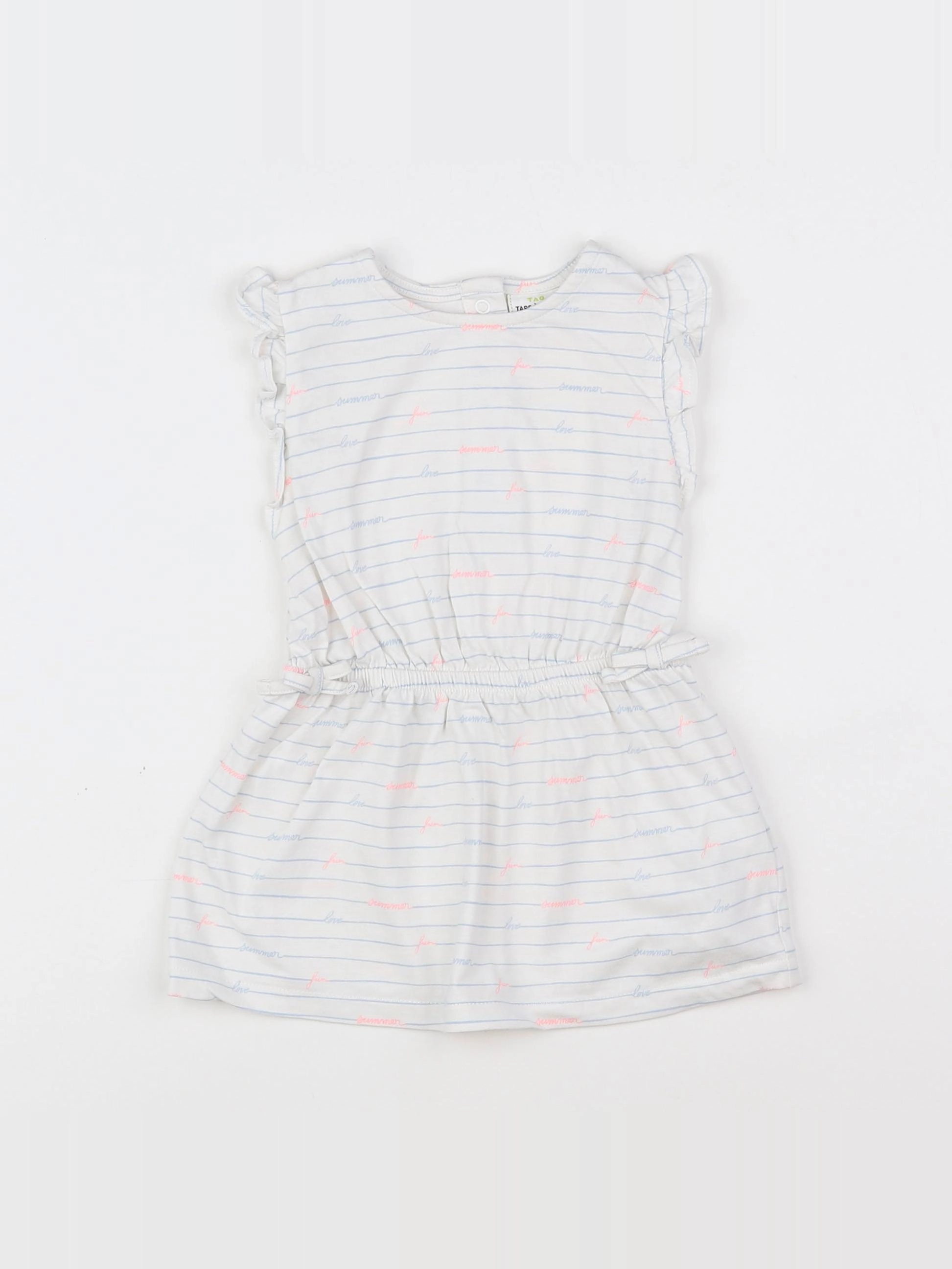 Tape à l'oeil - robe blanc, bleu - 12 mois